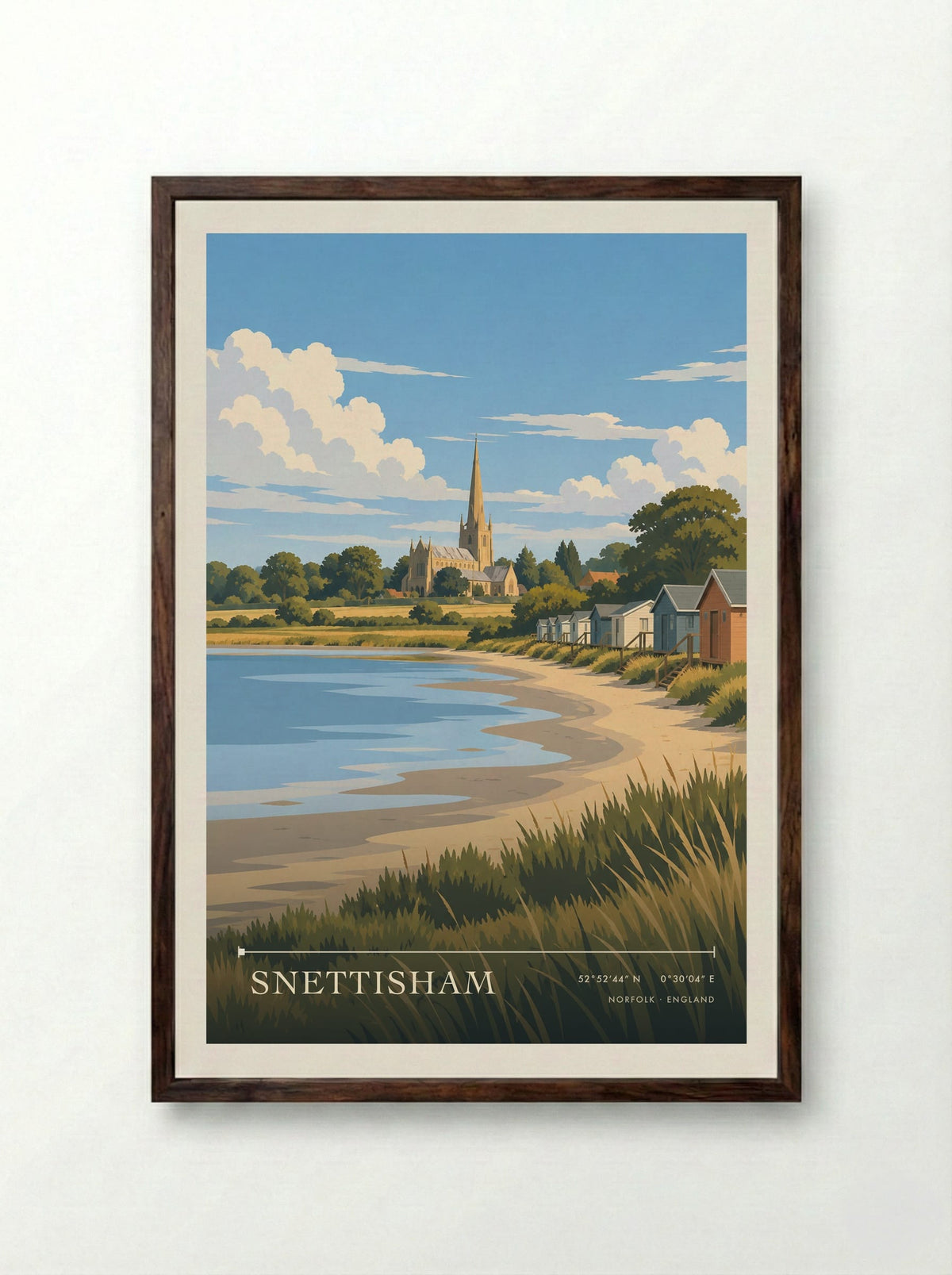 Snettisham, Norfolk | Travel Poster - Framed Print Dark Wood