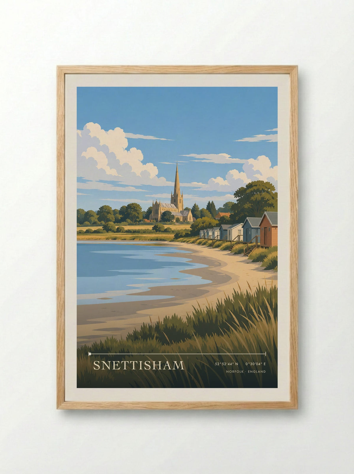 Snettisham, Norfolk | Travel Poster - Framed Print Wood