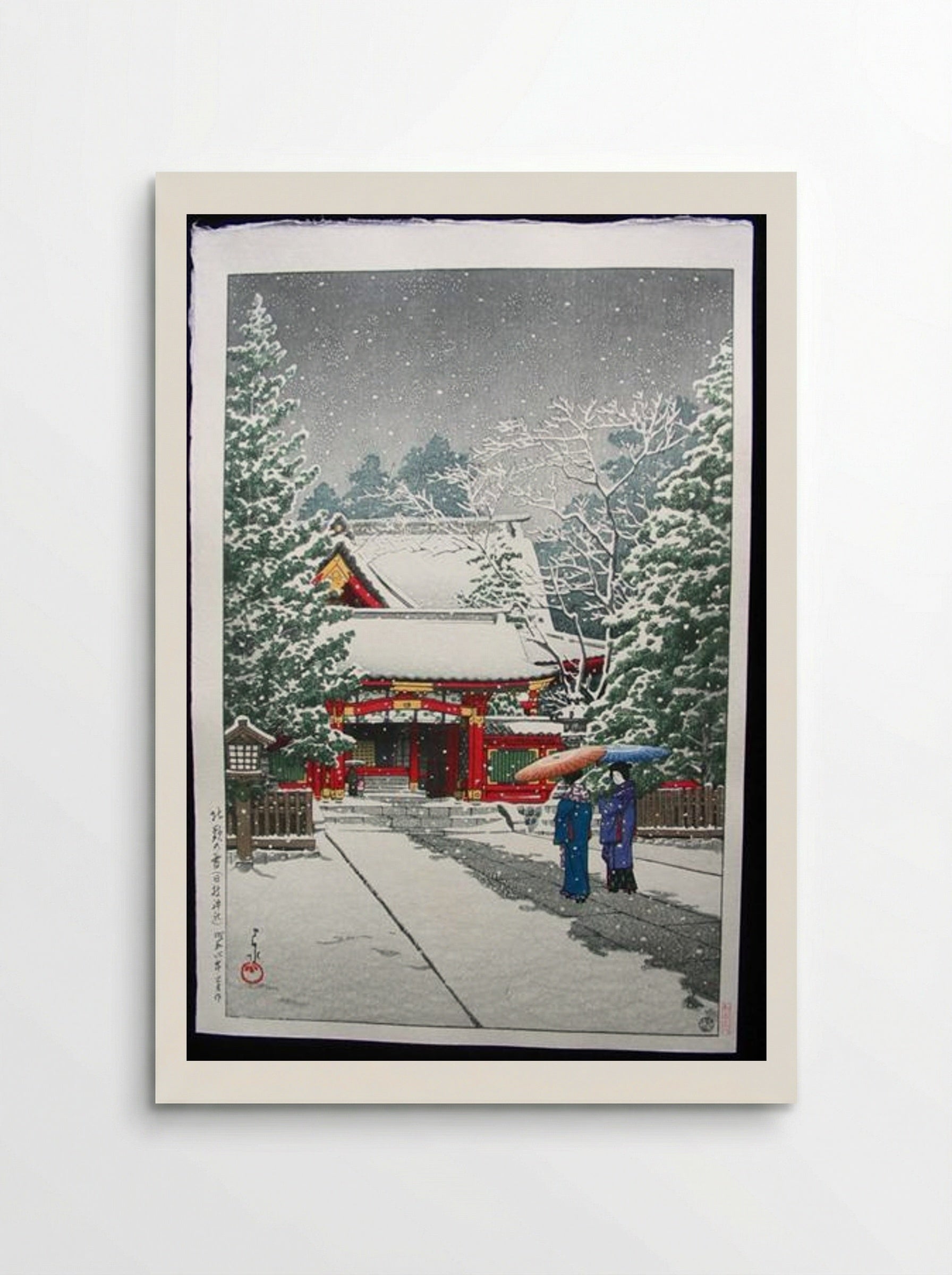Snow at Hinoeda Shrine - Hasui Kawase - Poster