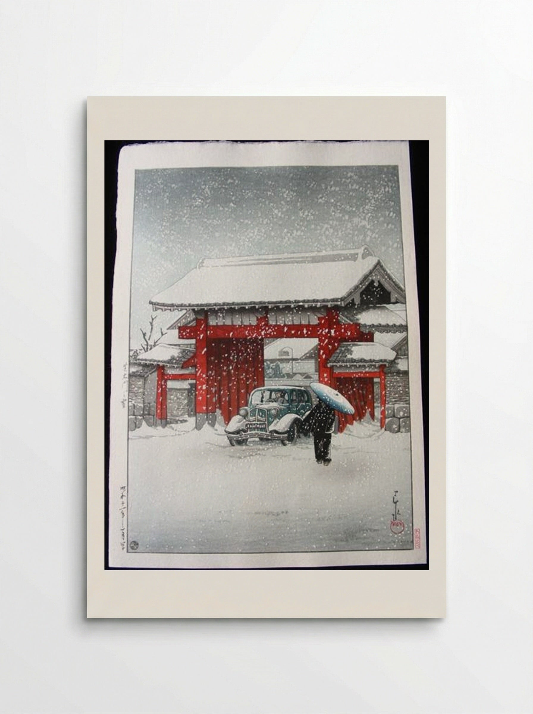 Snow at Shiba Daimon - Hasui Kawase - Poster
