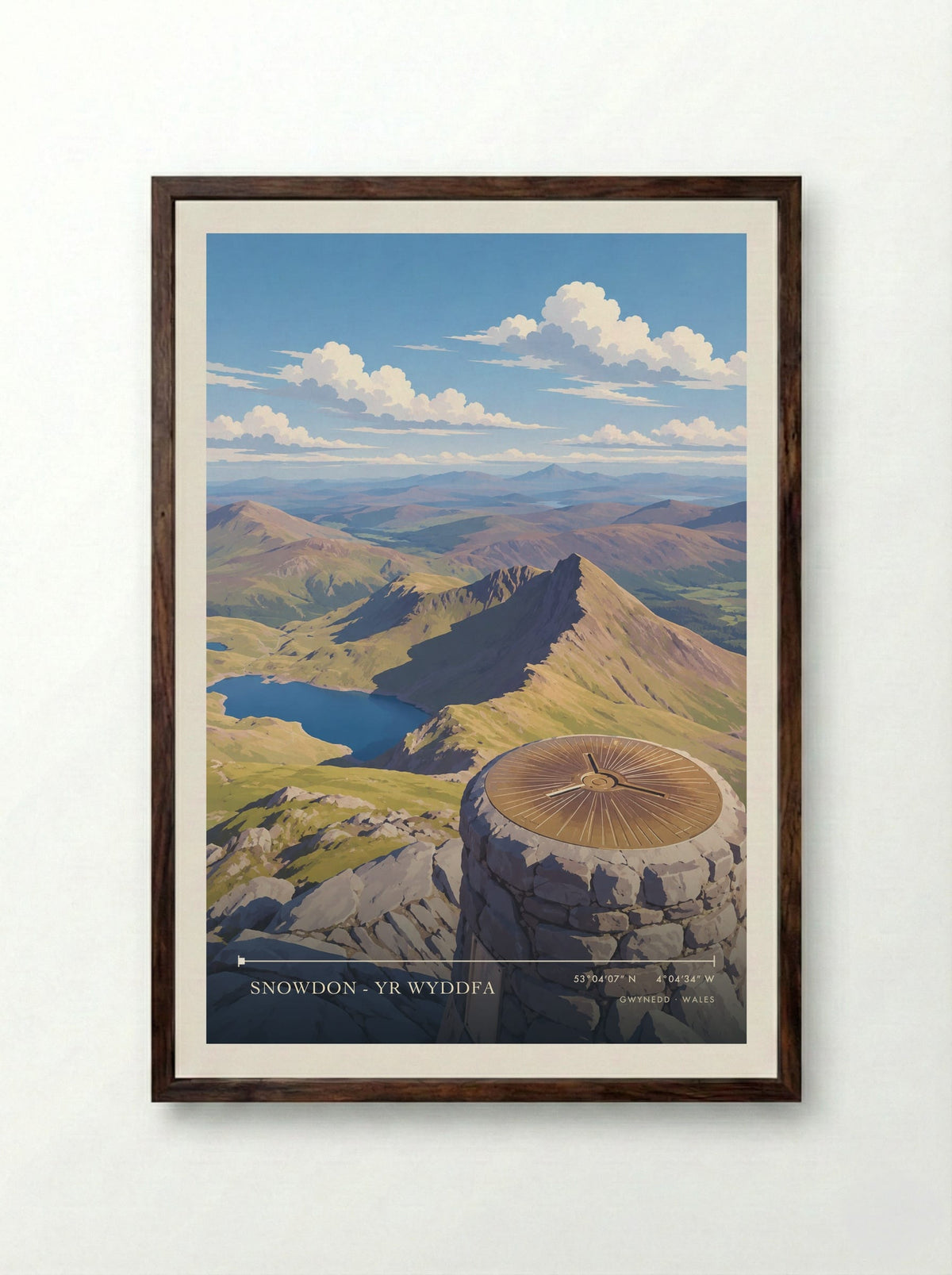 Snowdon - Yr Wyddfa, Gwynedd | Travel Poster - Framed Print Dark Wood
