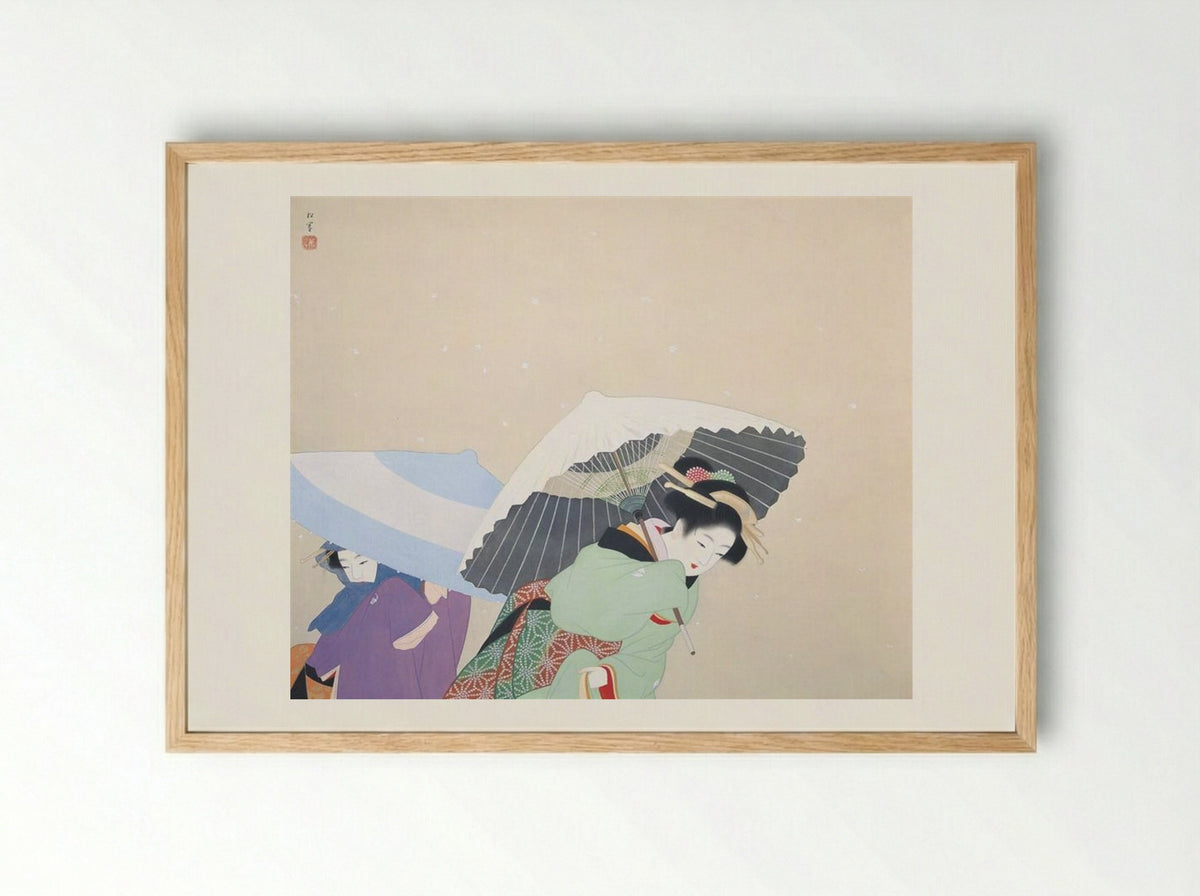 Snowflakes - Uemura Shoen - Framed Print Wood