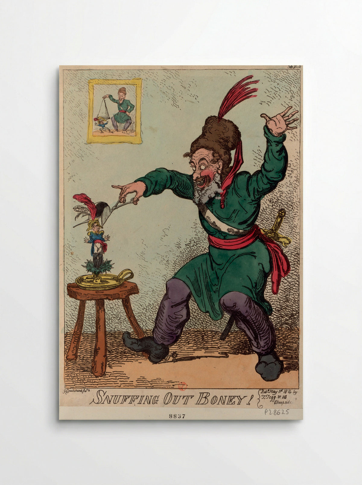 Snuffing Out Boney! - George Cruikshank - Poster