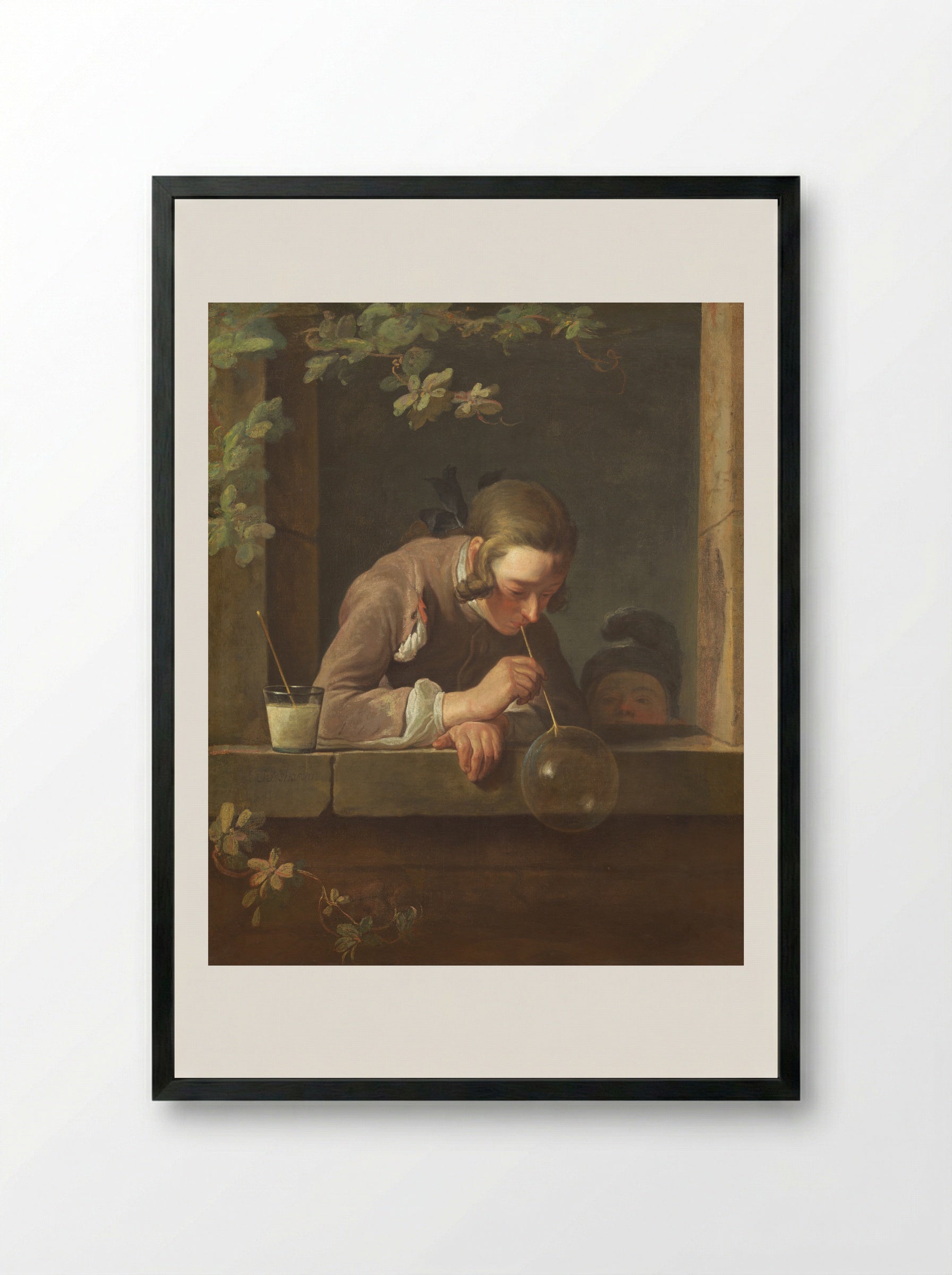 Soap Bubbles - Jean-Baptiste-Siméon Chardin - Framed Print Black