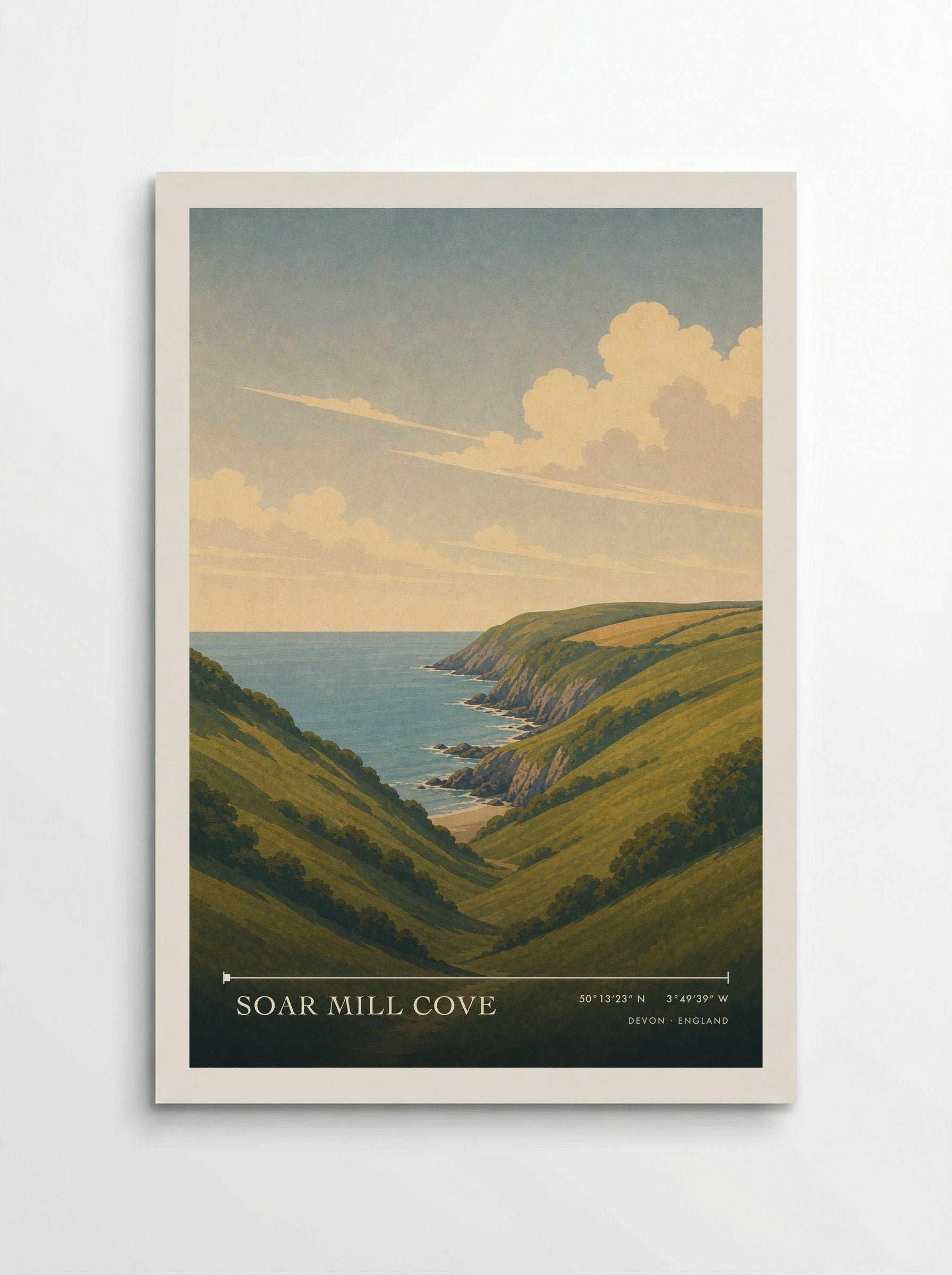 Soar Mill Cove Devon England Travel Poster - Poster