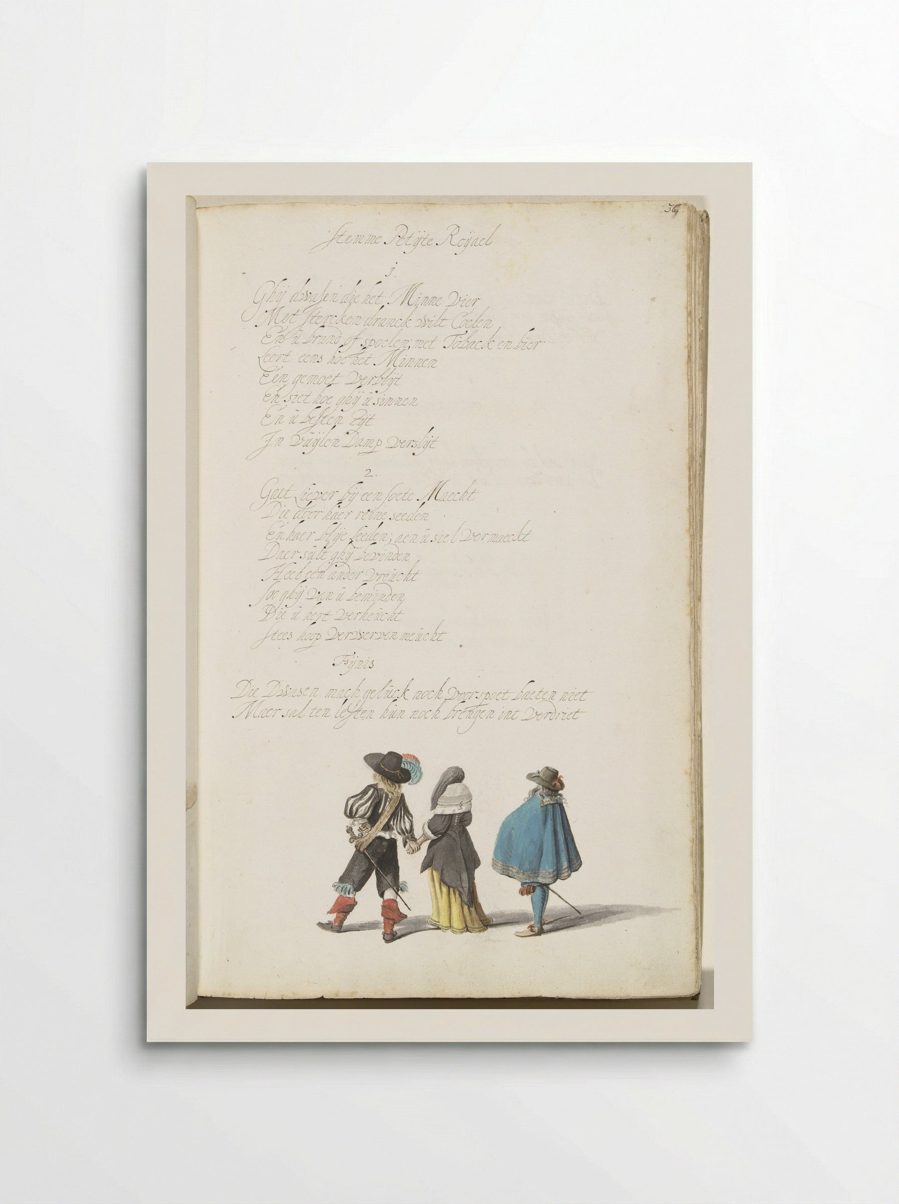 Soldaat, dame en heer, van achteren - Gesina ter Borch - Poster