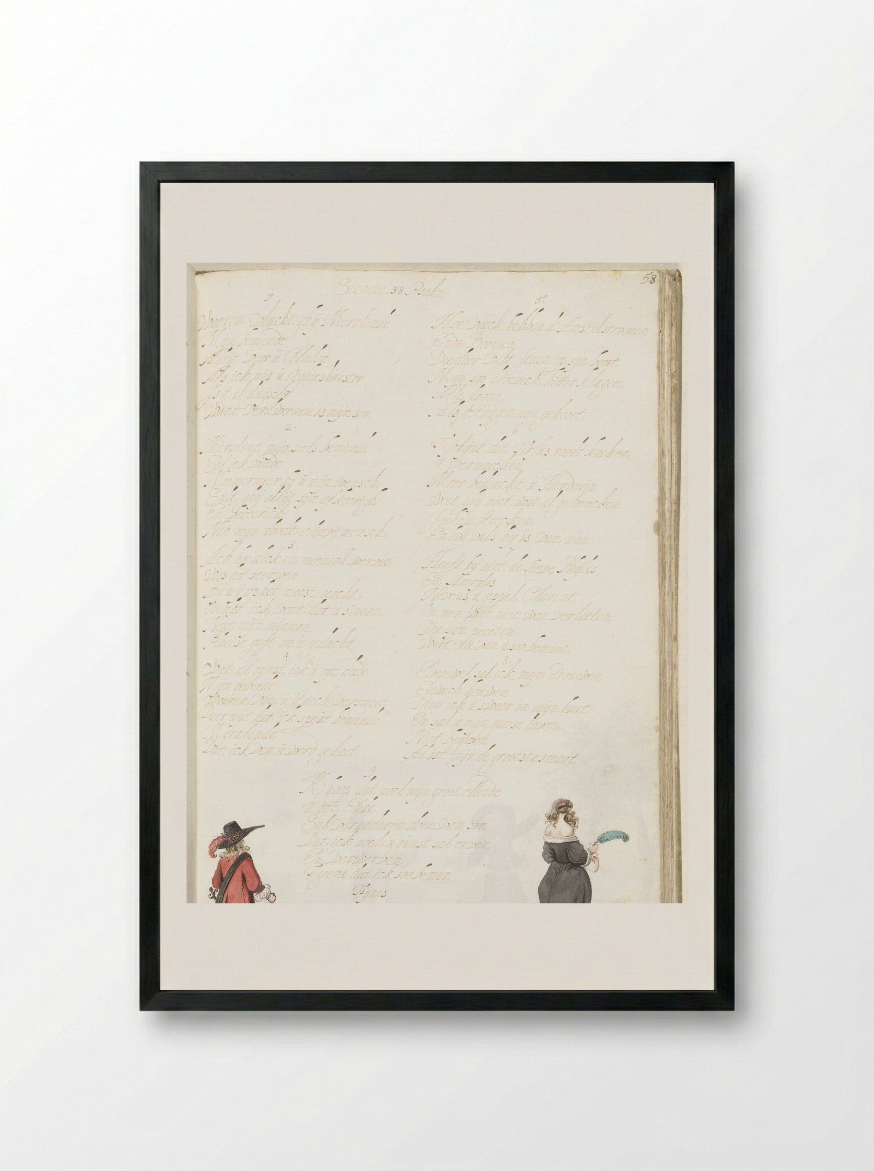 Soldaat en dame, van achteren - Gesina ter Borch - Framed Print Black