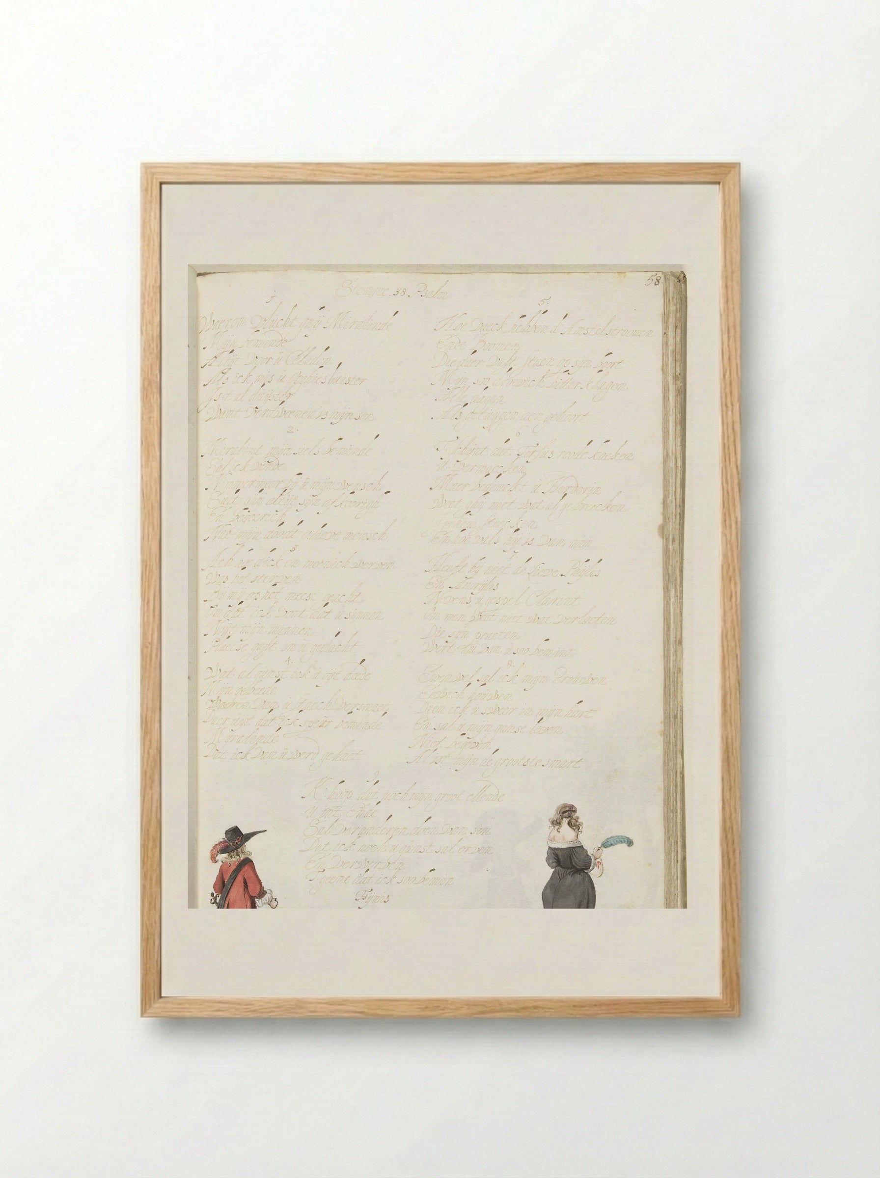 Soldaat en dame, van achteren - Gesina ter Borch - Framed Print Wood
