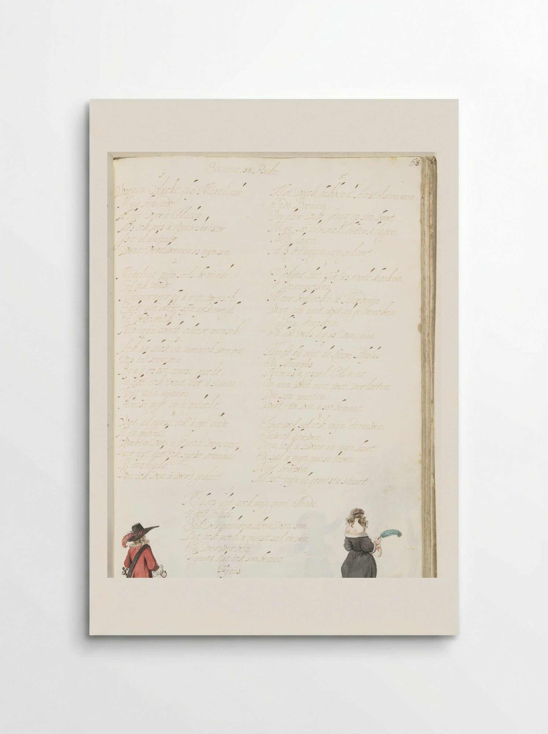 Soldaat en dame, van achteren - Gesina ter Borch - Poster