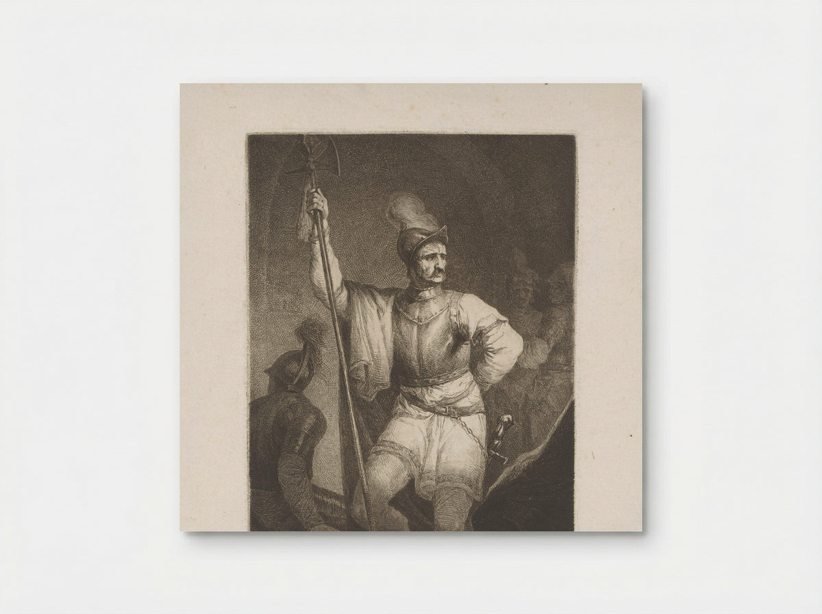 Soldaat met hellebaard en helm - Michał Płoński - Poster