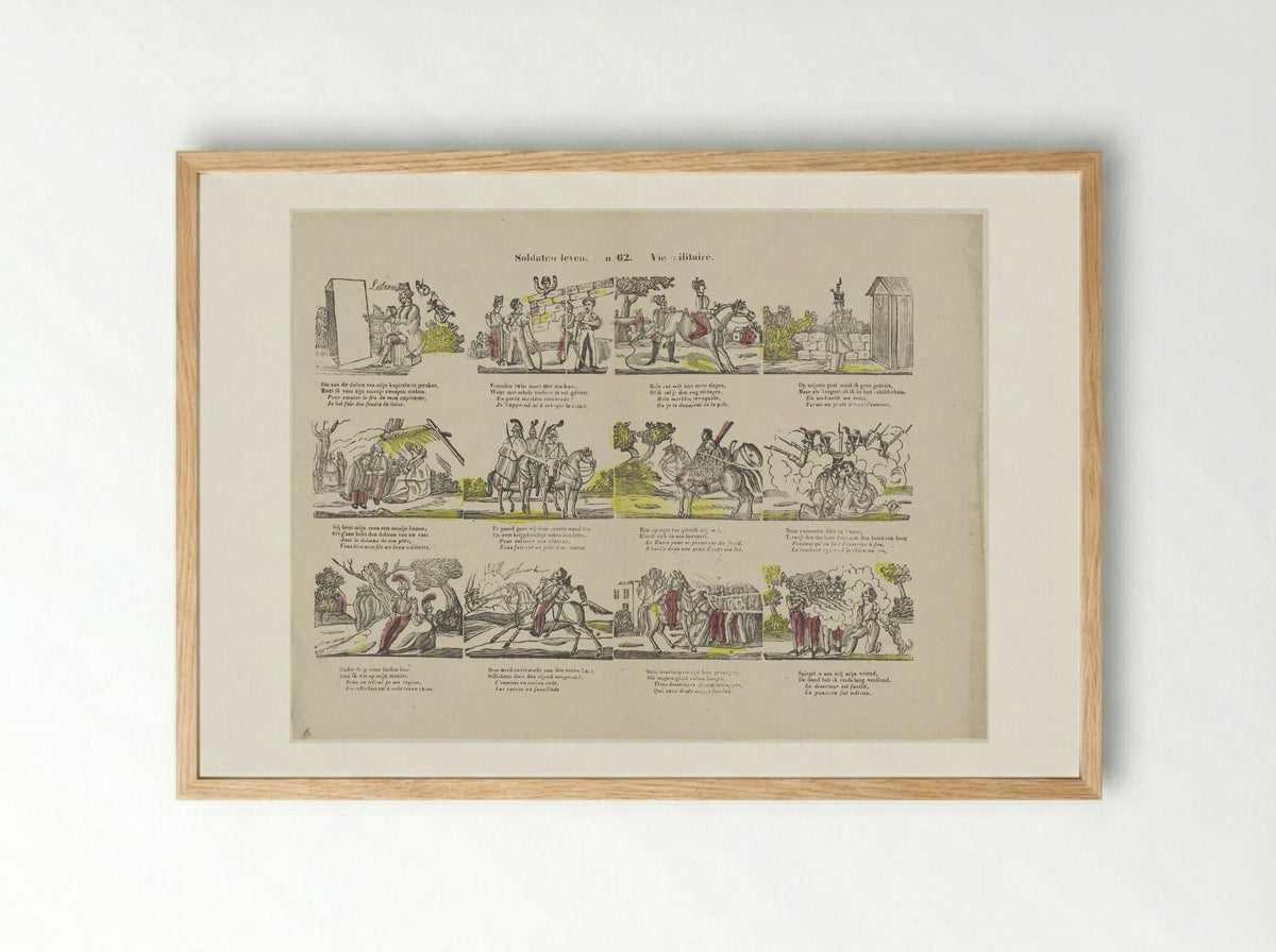Soldaten leven / Vie militaire (No. 62) - Glenisson & Zonen - Framed Print Wood