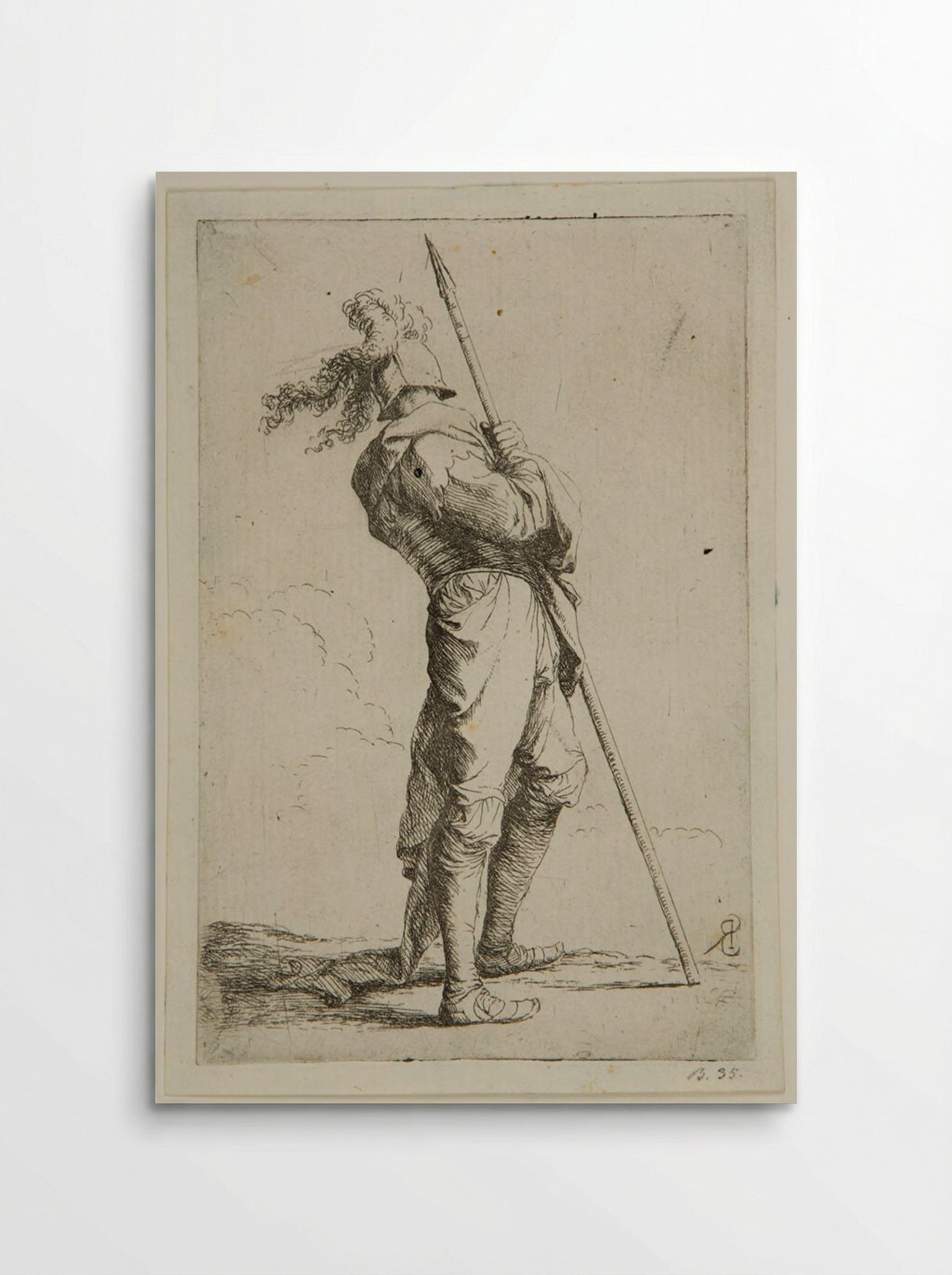 Soldier Leaning on a Spear - Salvator Rosa - Poster