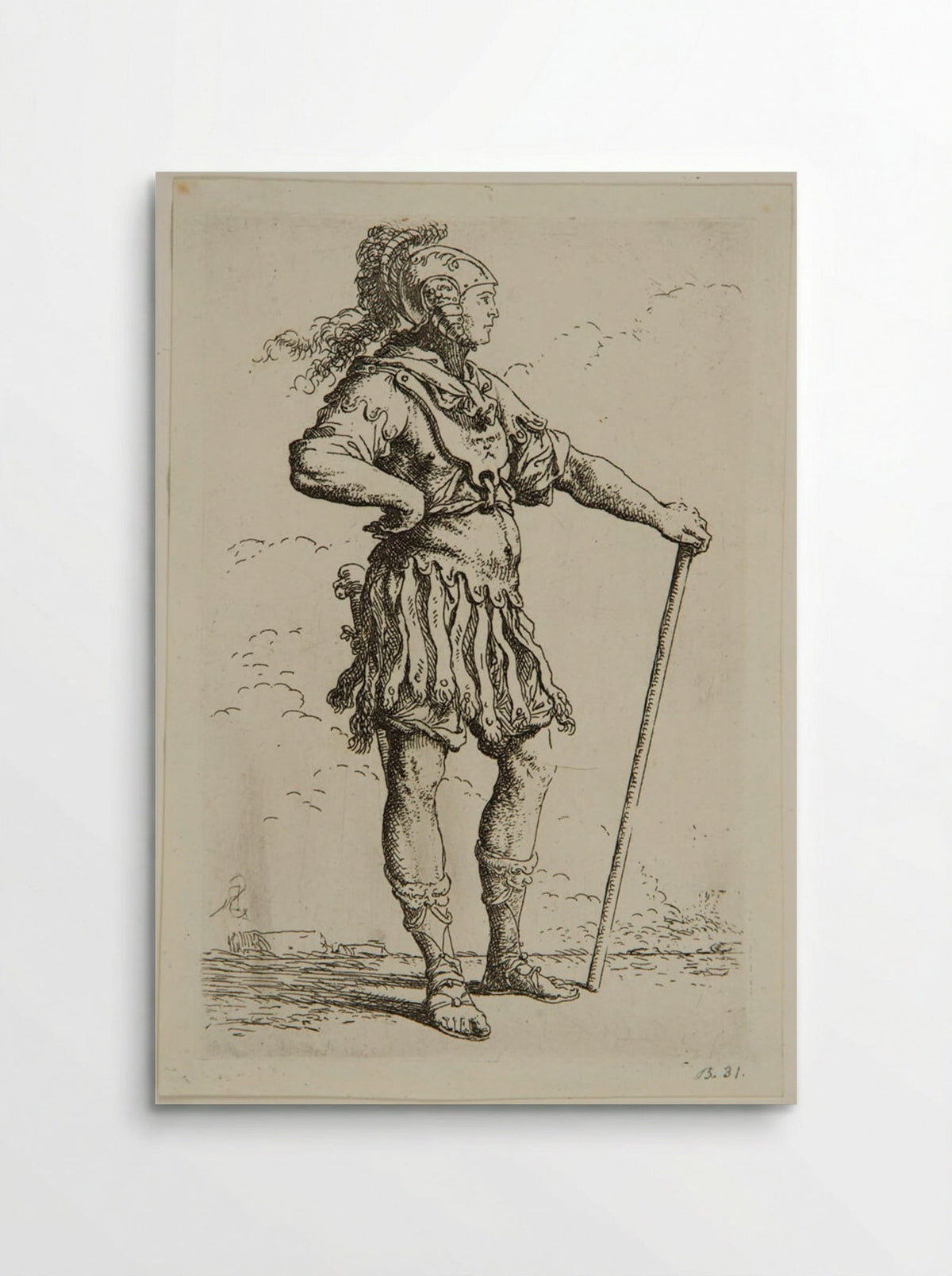 Soldier in Profile, with Ancient Armor - Salvator Rosa - Poster