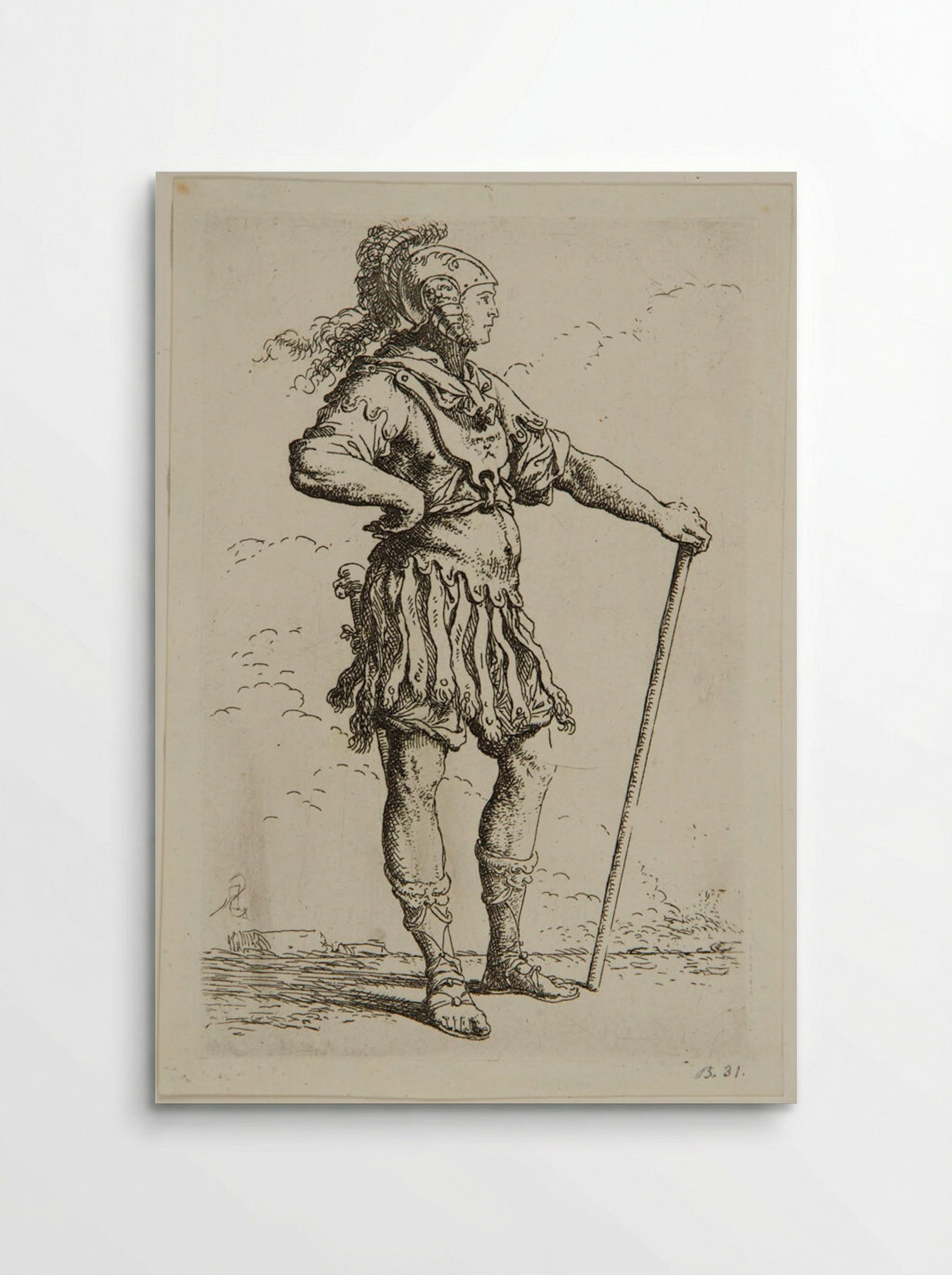 Soldier in Profile, with Ancient Armor - Salvator Rosa - Poster