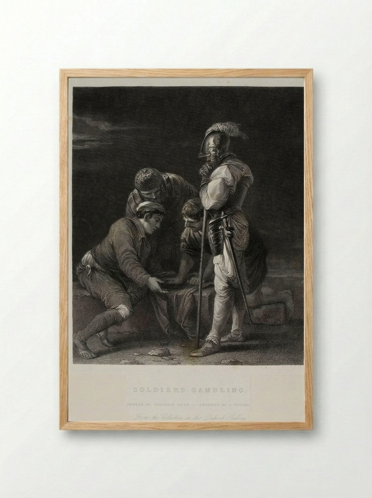Soldiers Gambling - Lumb Stocks - Framed Print Wood