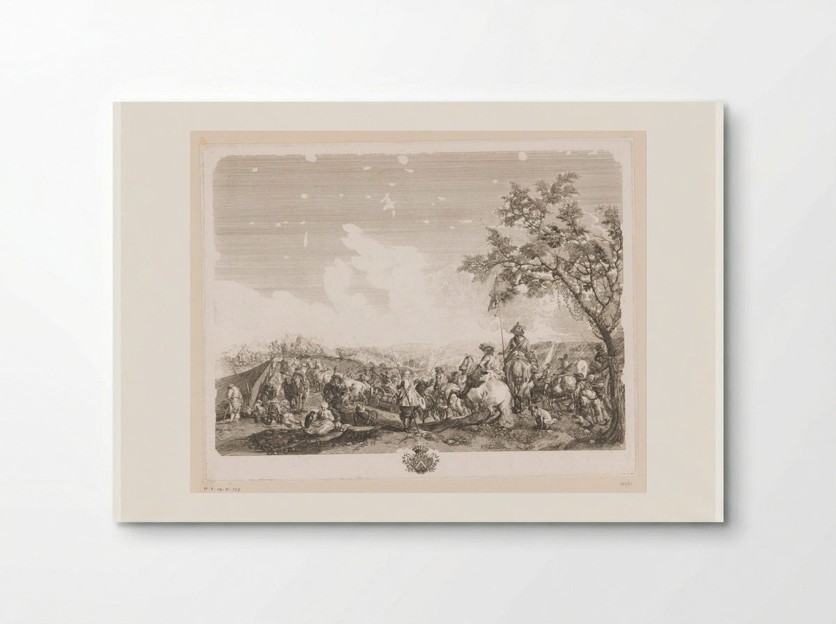 Soldiers and Commanders in an Army Camp - Jean Moyreau - Poster