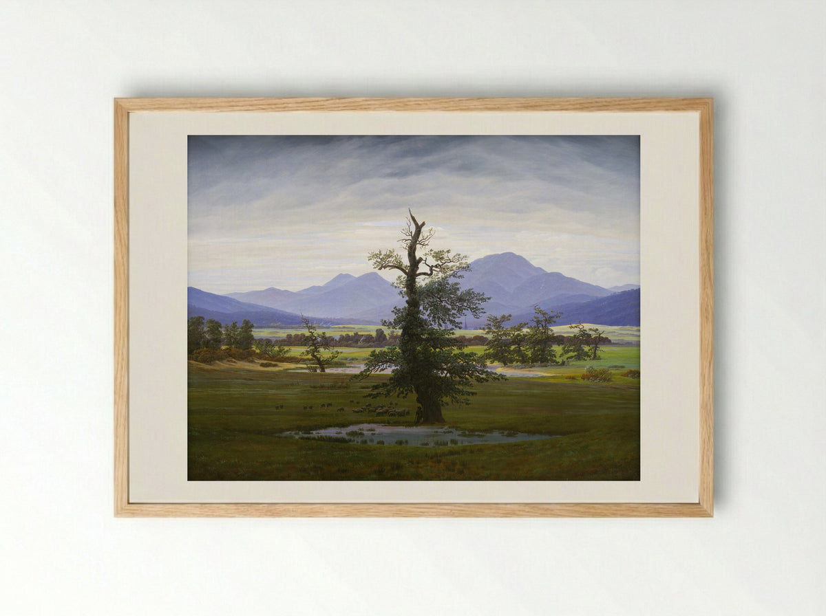Solitary Tree - Caspar David Friedrich - Framed Print Wood