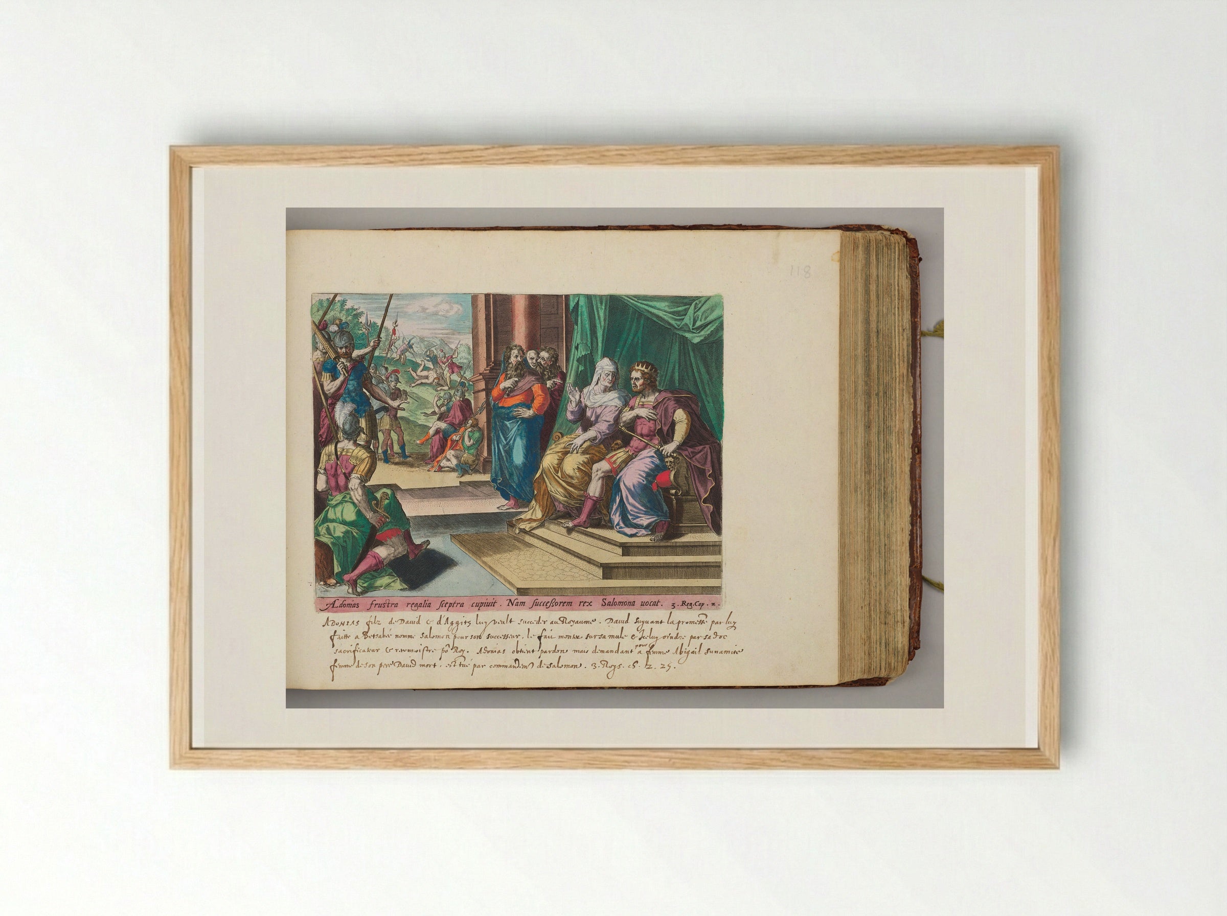 Solomon Sentences Adonijah to Death - Hans Collaert the Elder - Framed Print Wood