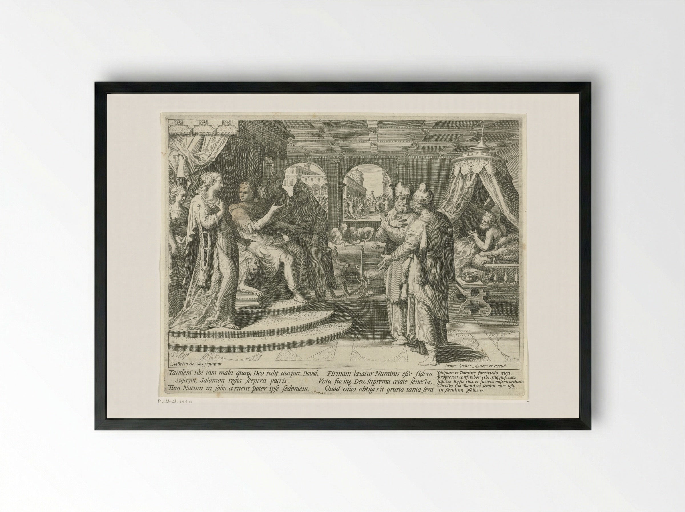Solomon Succeeds David as King of Israel - Aegidius Sadeler (II) - Framed Print Black