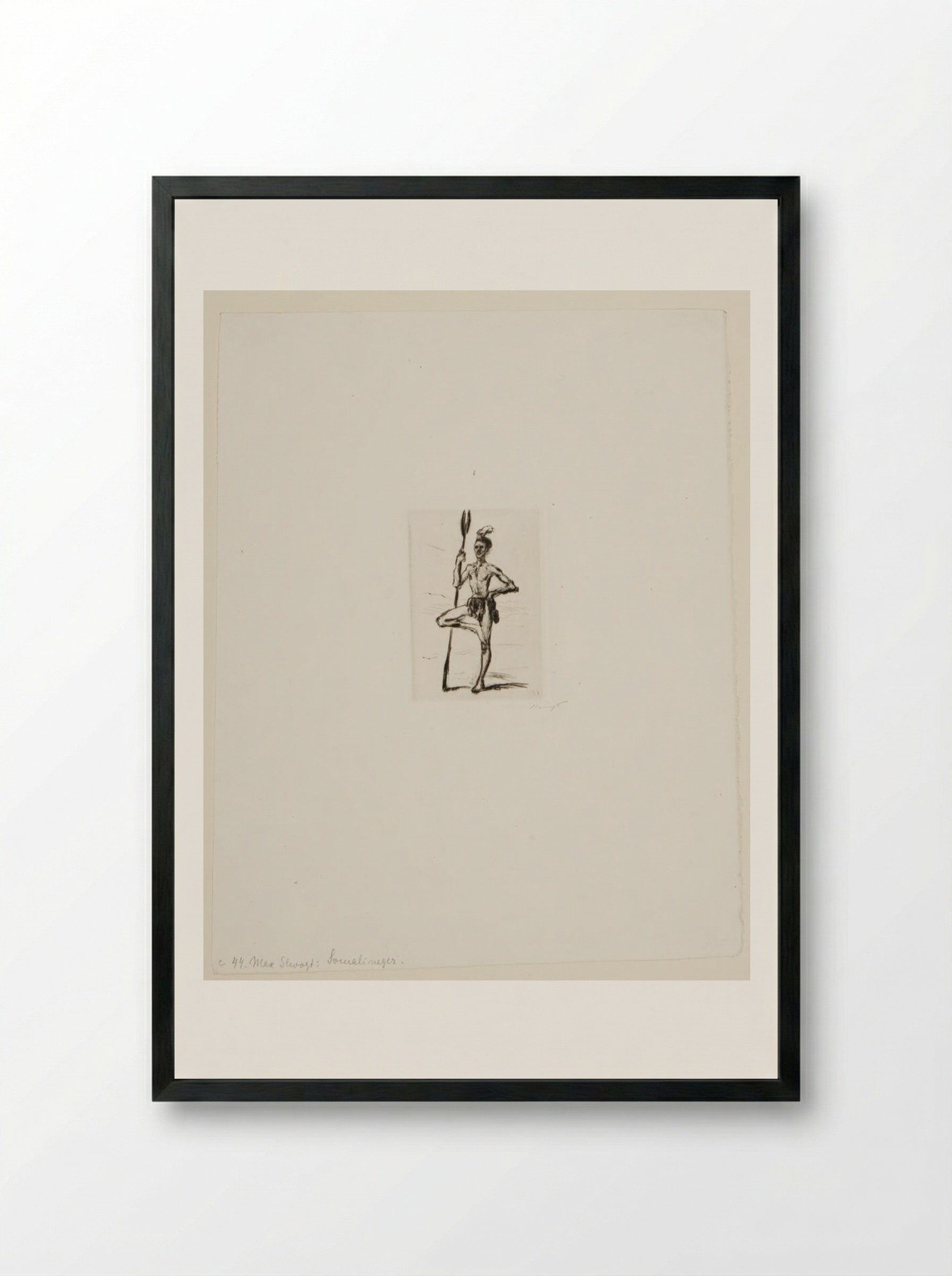 Somali Warrior - Max Slevogt - Framed Print Black