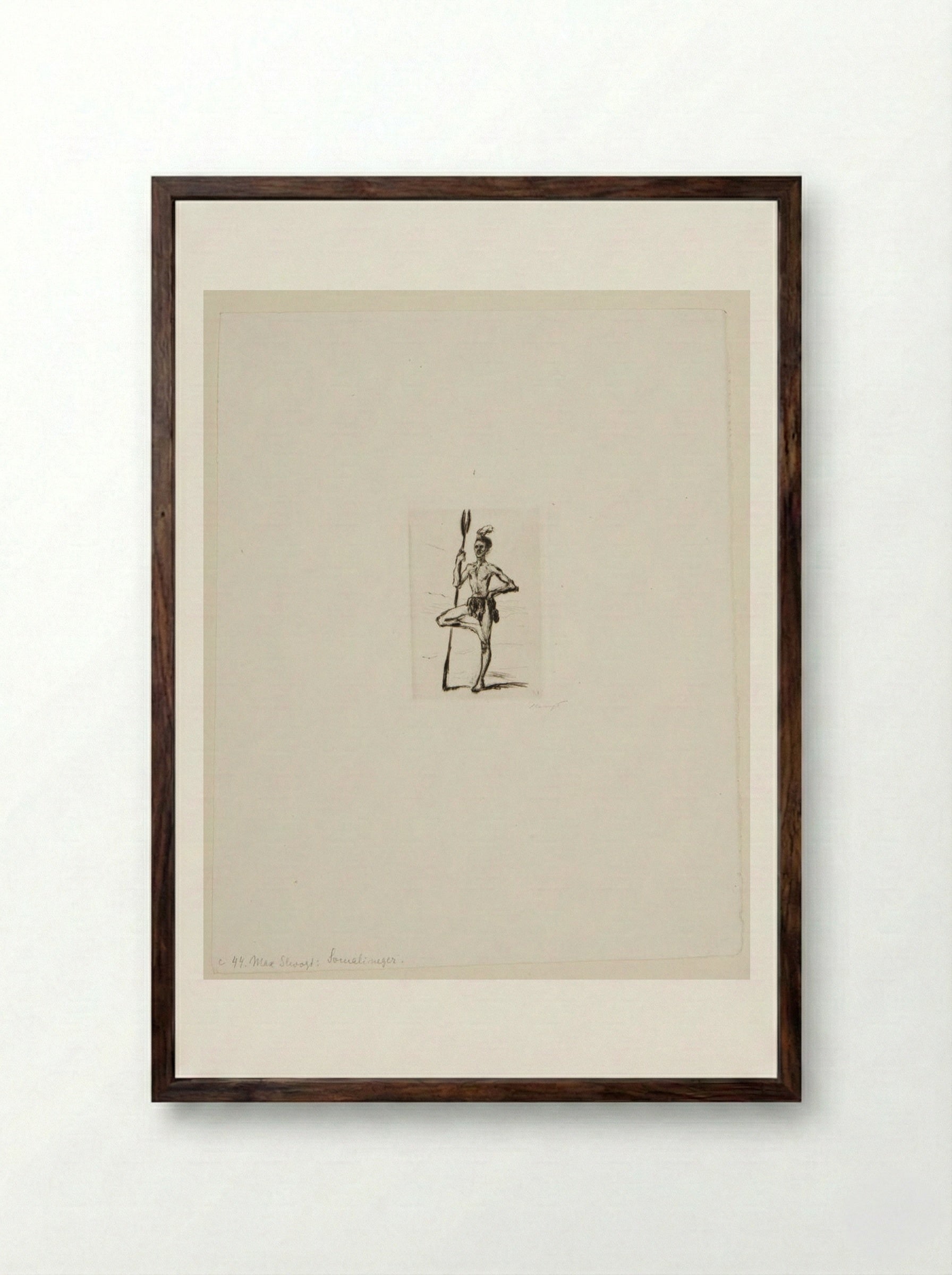 Somali Warrior - Max Slevogt - Framed Print Dark Wood