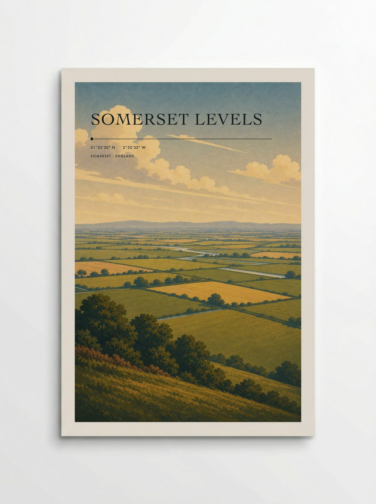 Somerset Levels England Travel Poster - Poster
