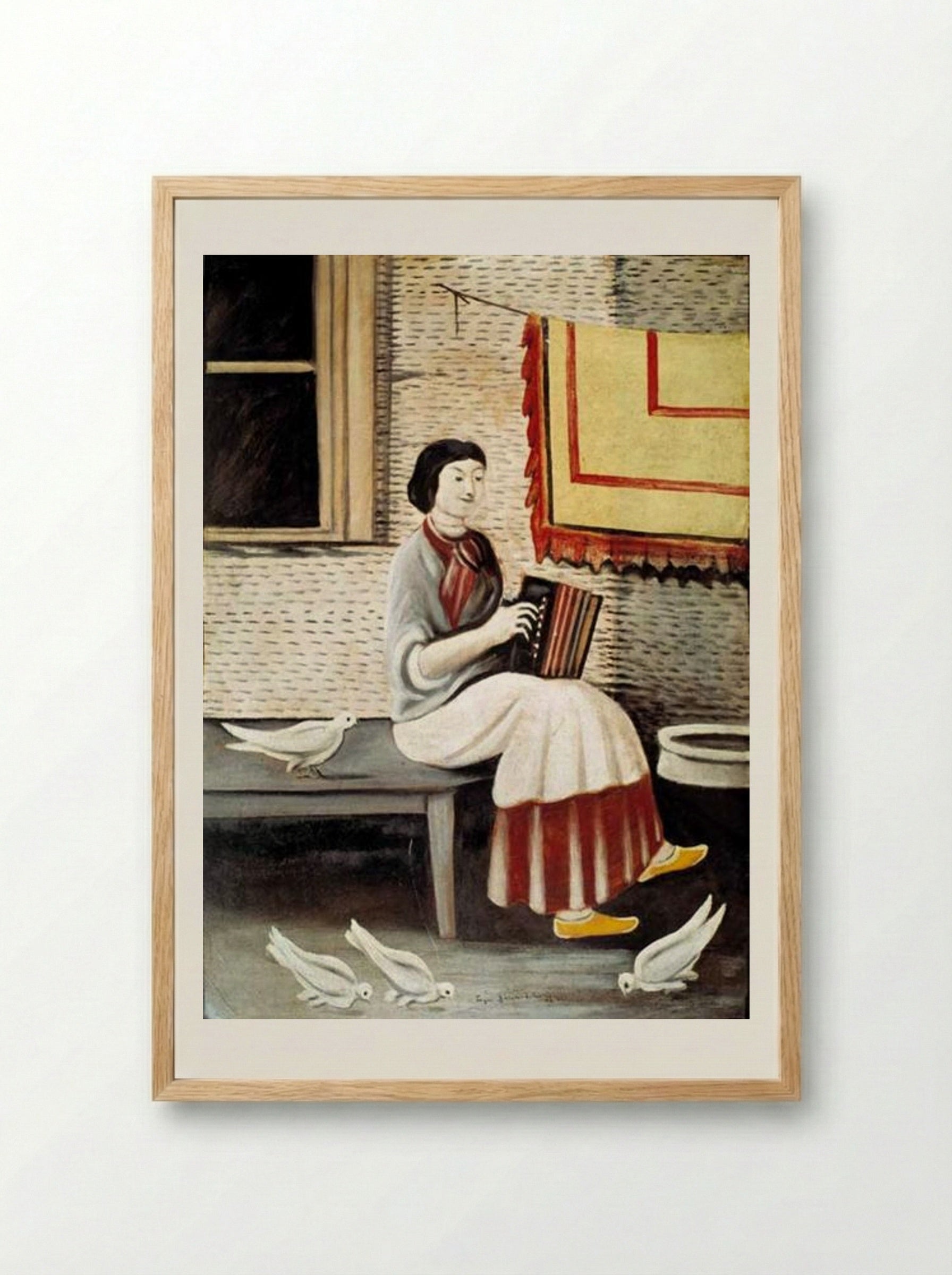 Sona Gorashvili playing accordion - Niko Pirosmani - Framed Print Wood