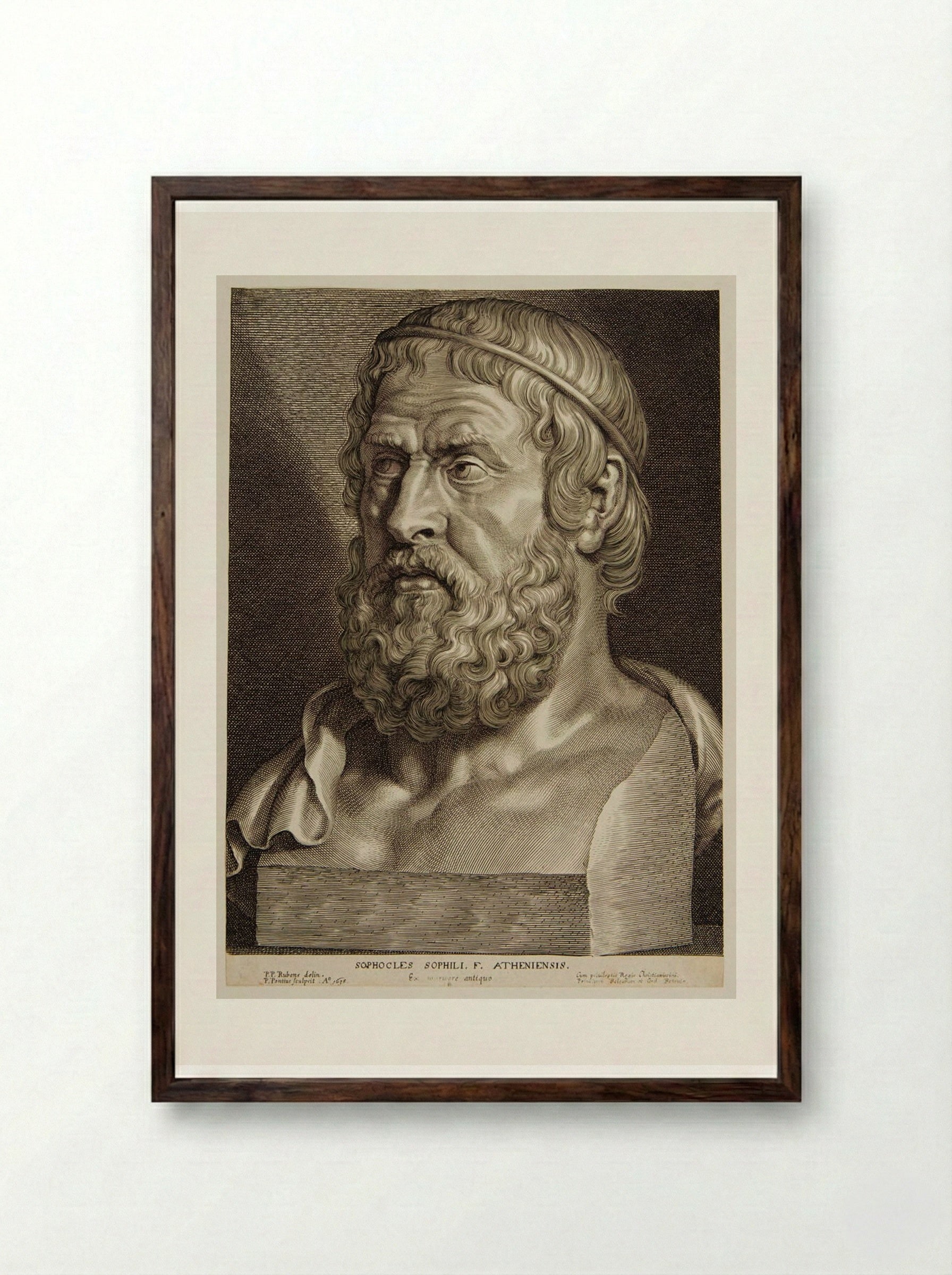 Sophocles - Paulus Pontius - Framed Print Dark Wood