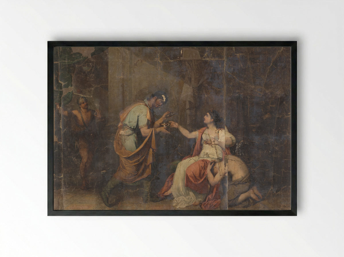 Sophonisba Kneeling Before Masinissa - Benjamin Wolff - Framed Print Black