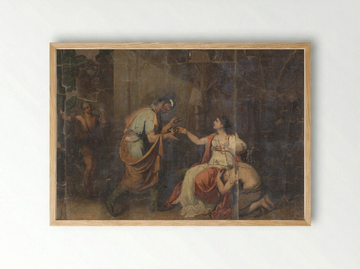 Sophonisba Kneeling Before Masinissa - Benjamin Wolff - Framed Print Wood