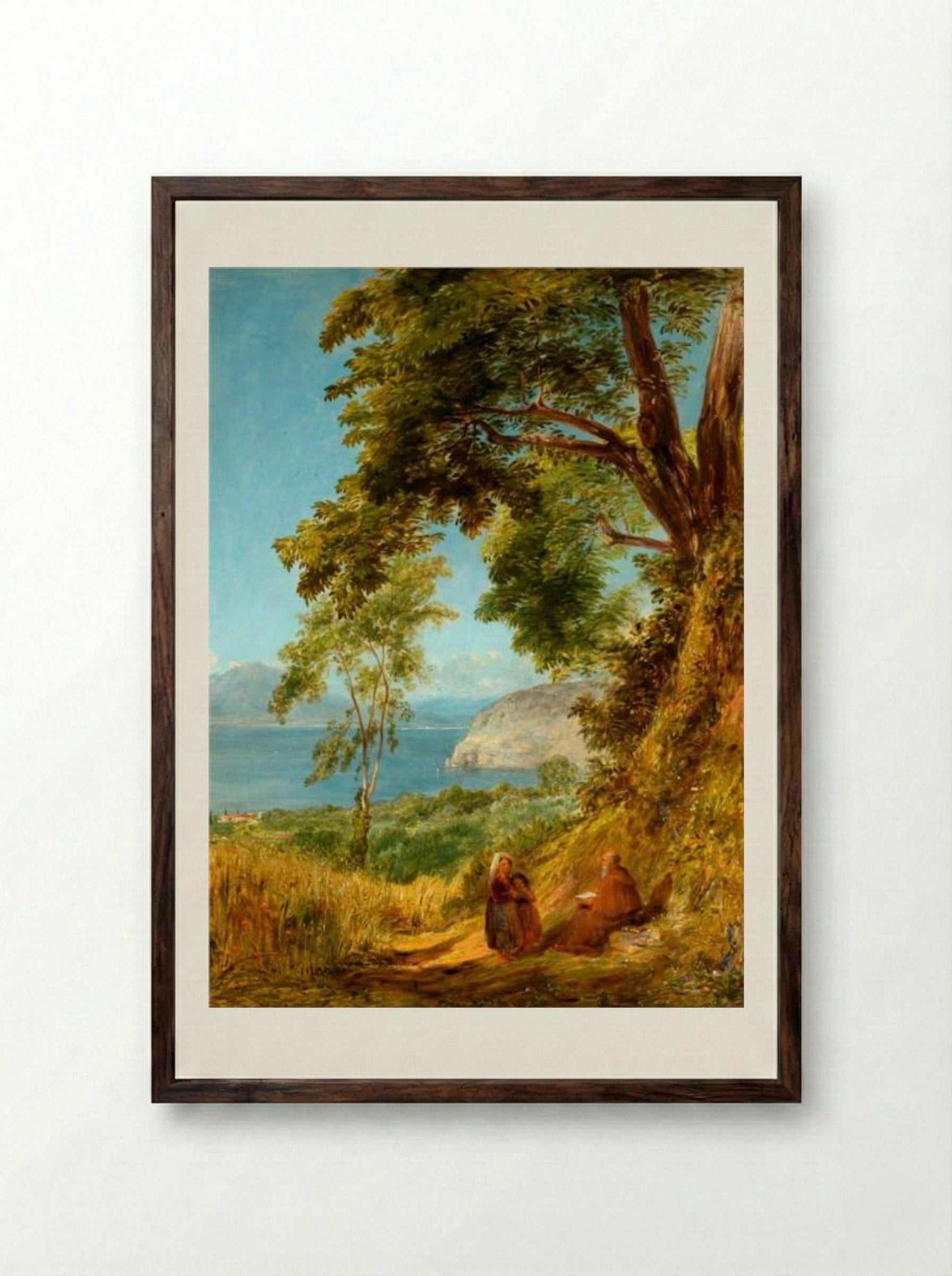 Sorrento, Bay of Naples - William Collins - Framed Print Dark Wood