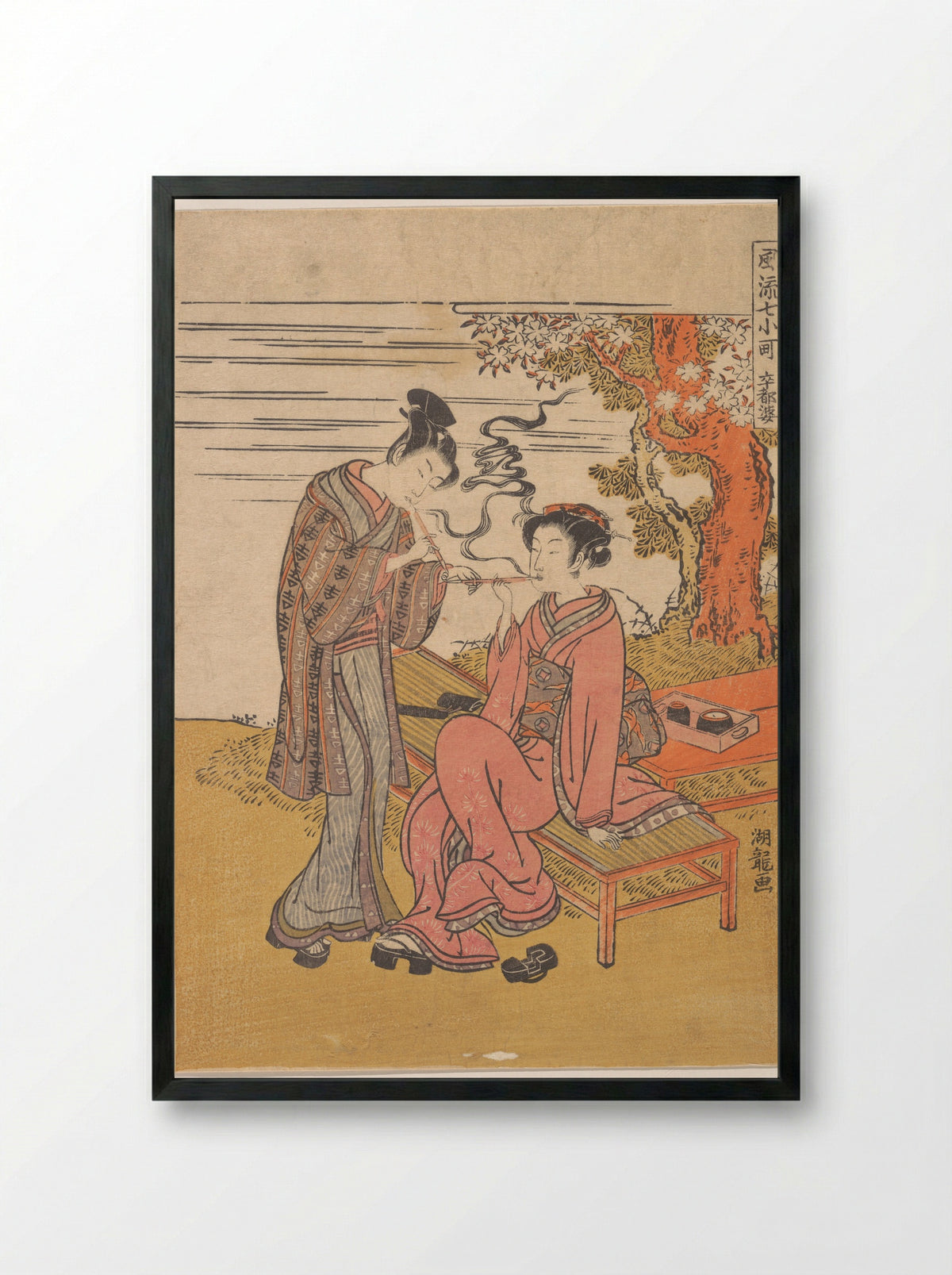 Sotoba (The Stupa) - Isoda Koryūsai - Framed Print Black