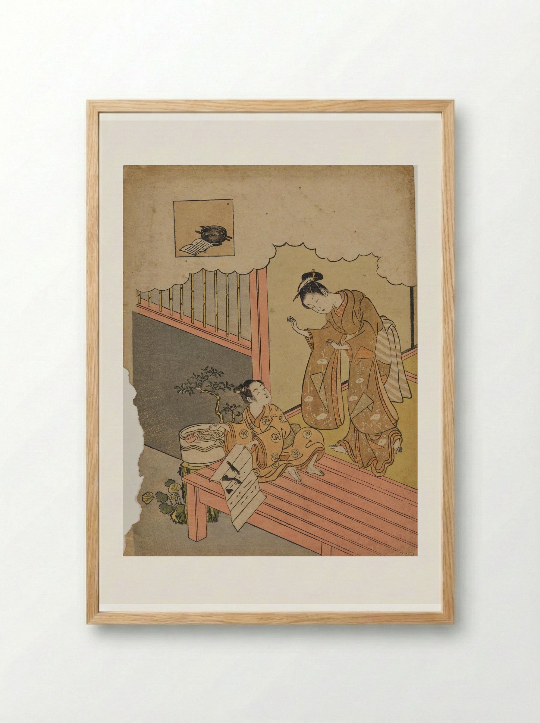 Sotoba, from the series Seven Komachi in Fashionable Disguise - Suzuki Harunobu - Framed Print Wood