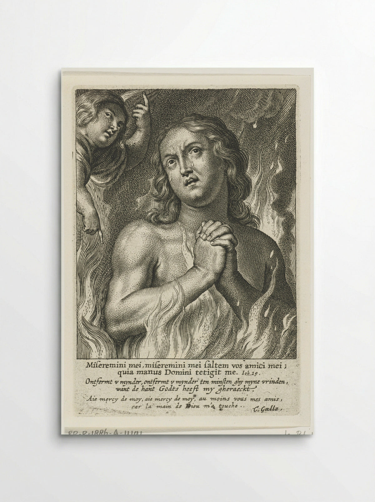 Soul in Purgatory Praying for Mercy - Schelte Adamsz. Bolswert - Poster