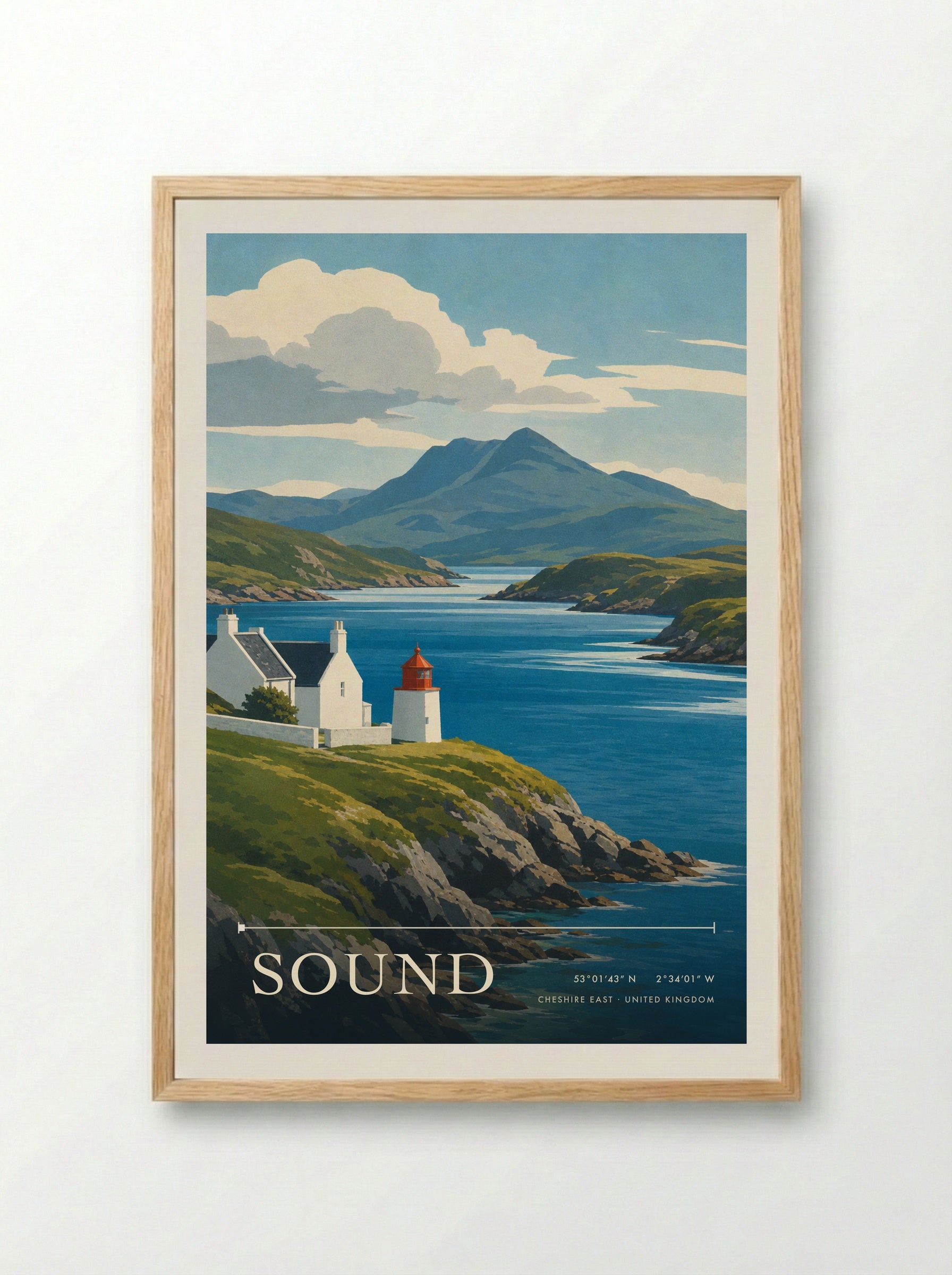 Sound Cheshire East United Kingdom Travel Poster - Framed Print Wood