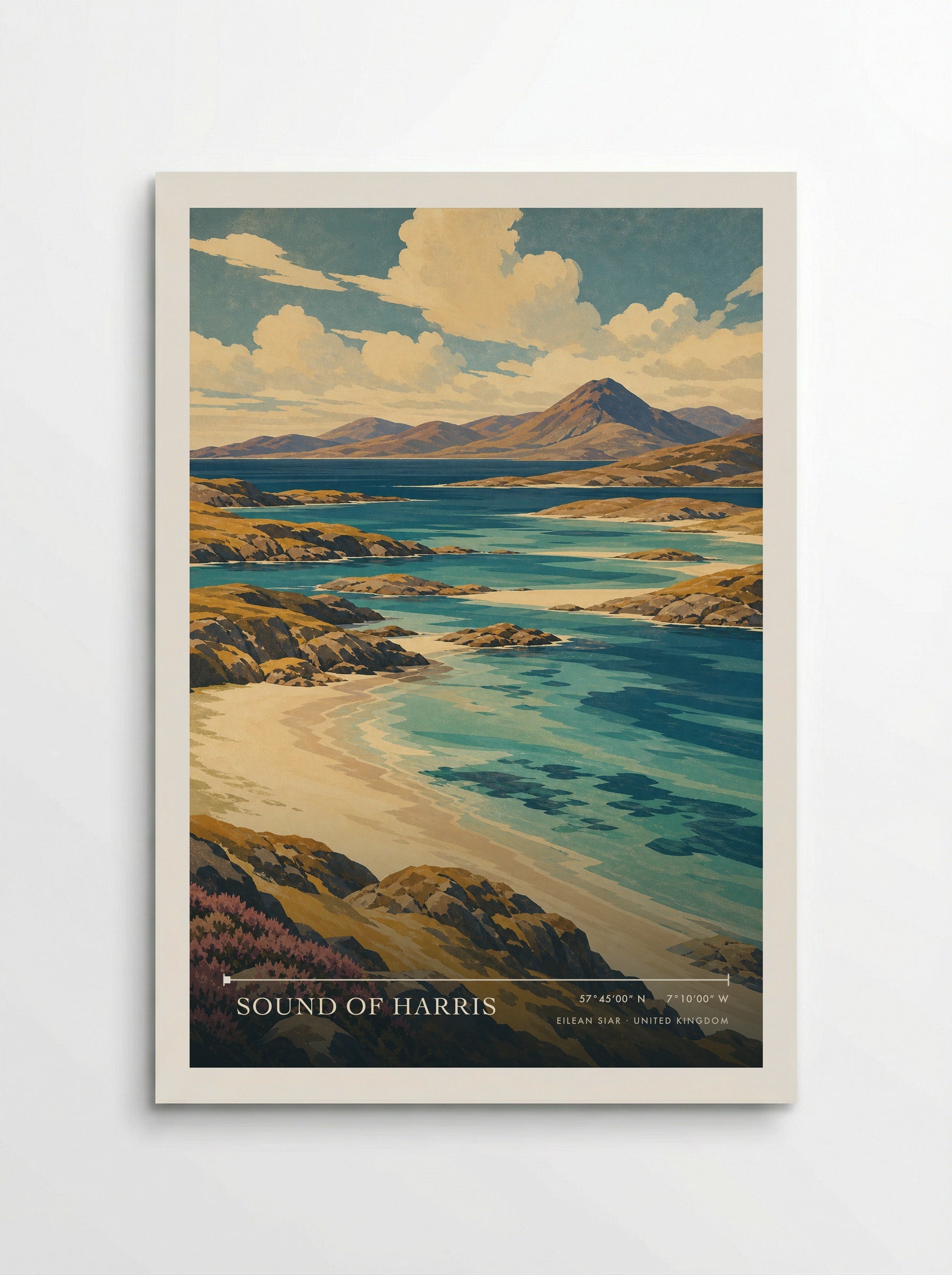 Sound of Harris Eilean Siar United Kingdom Travel Poster - Poster