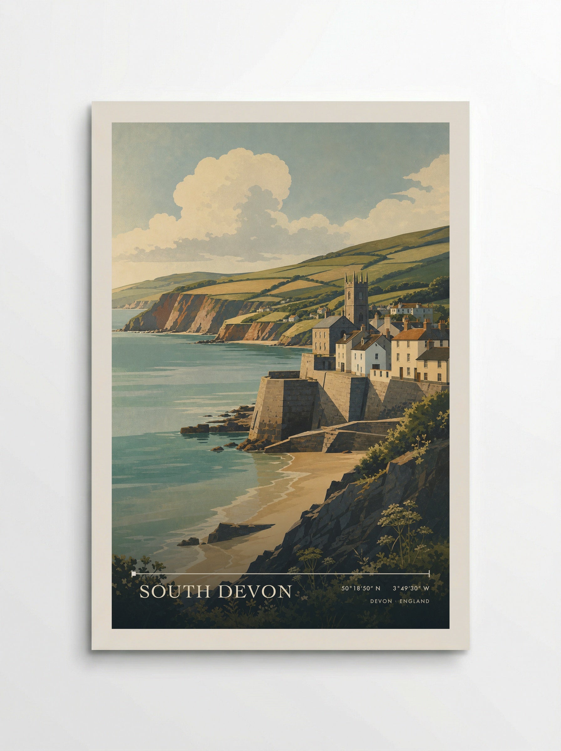 South Devon England Travel Poster - Poster