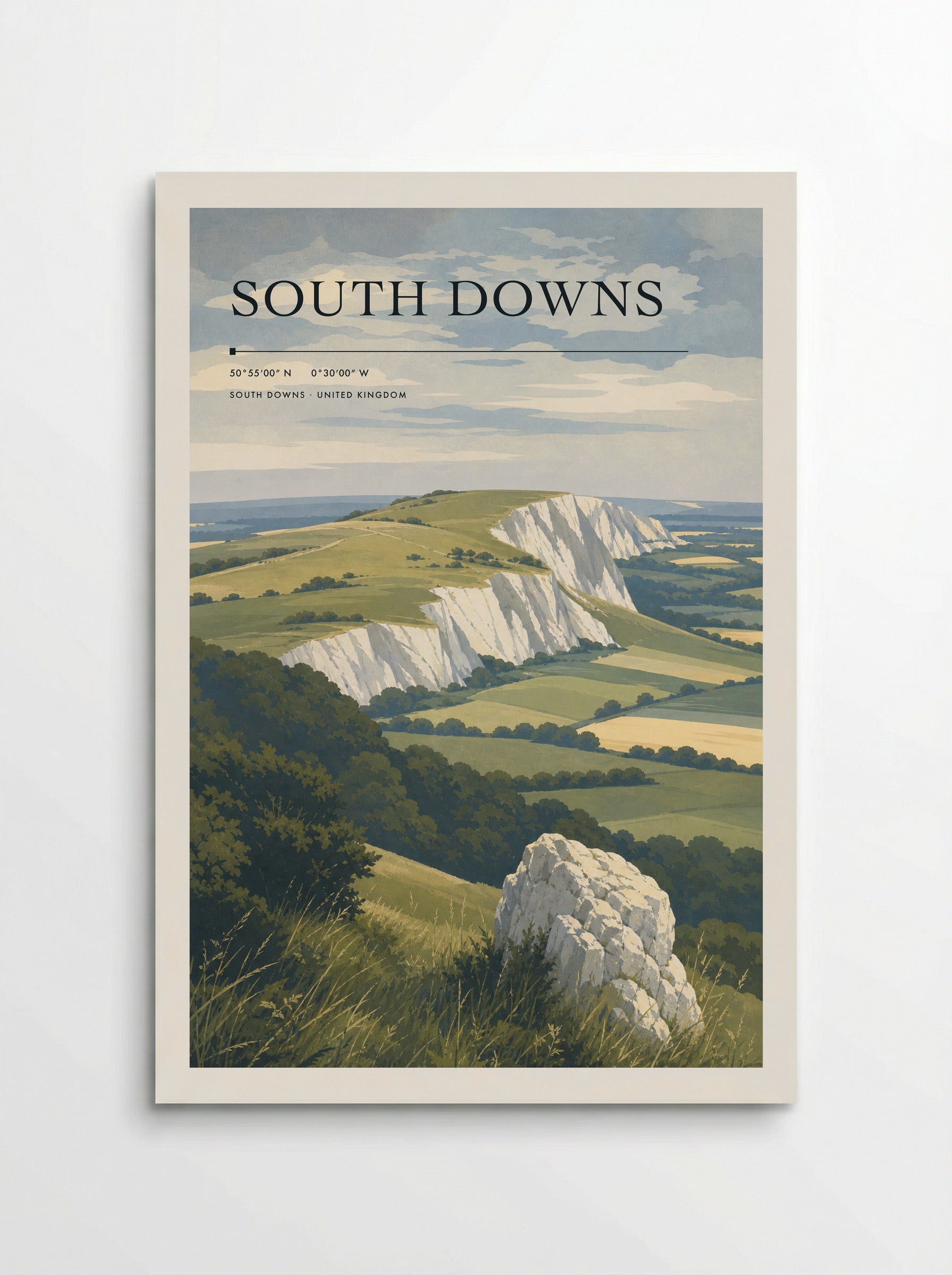 South Downs United Kingdom Travel Poster - Poster