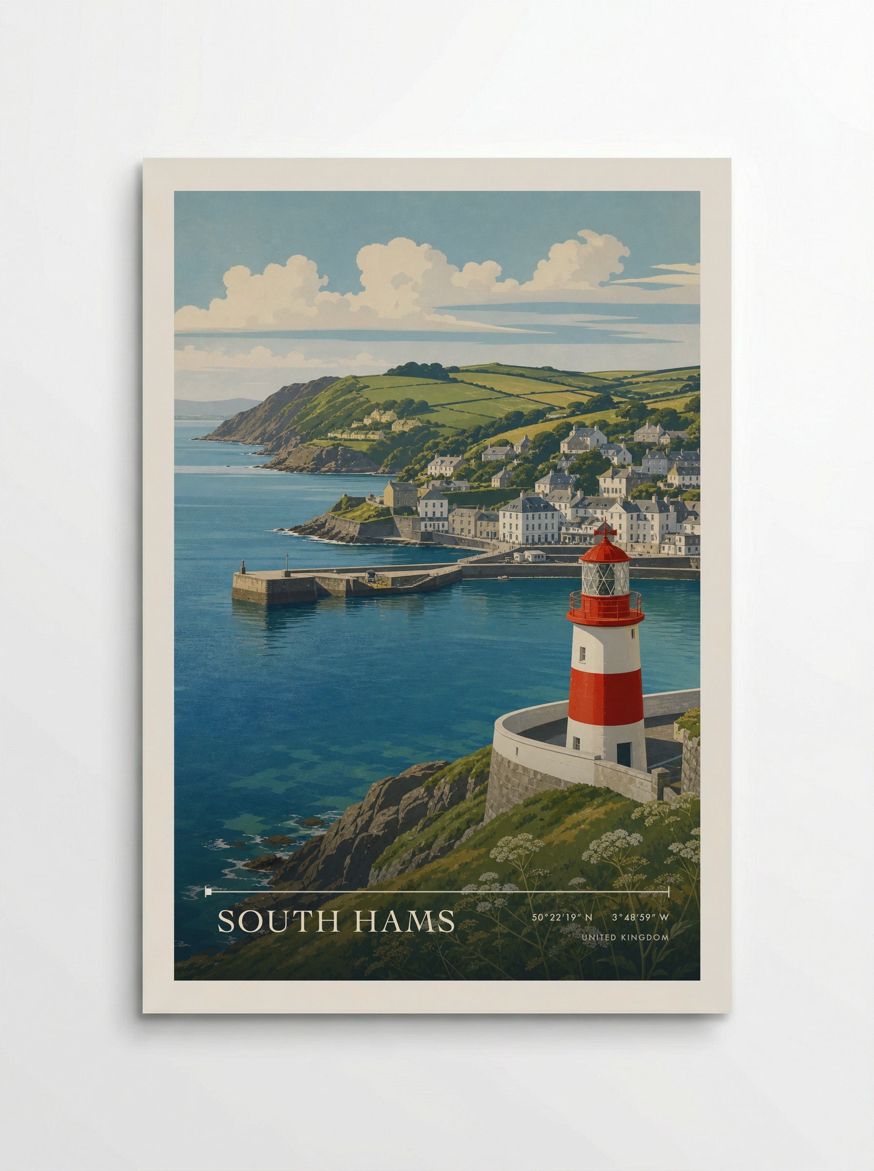 South Hams United Kingdom Travel Poster - Poster