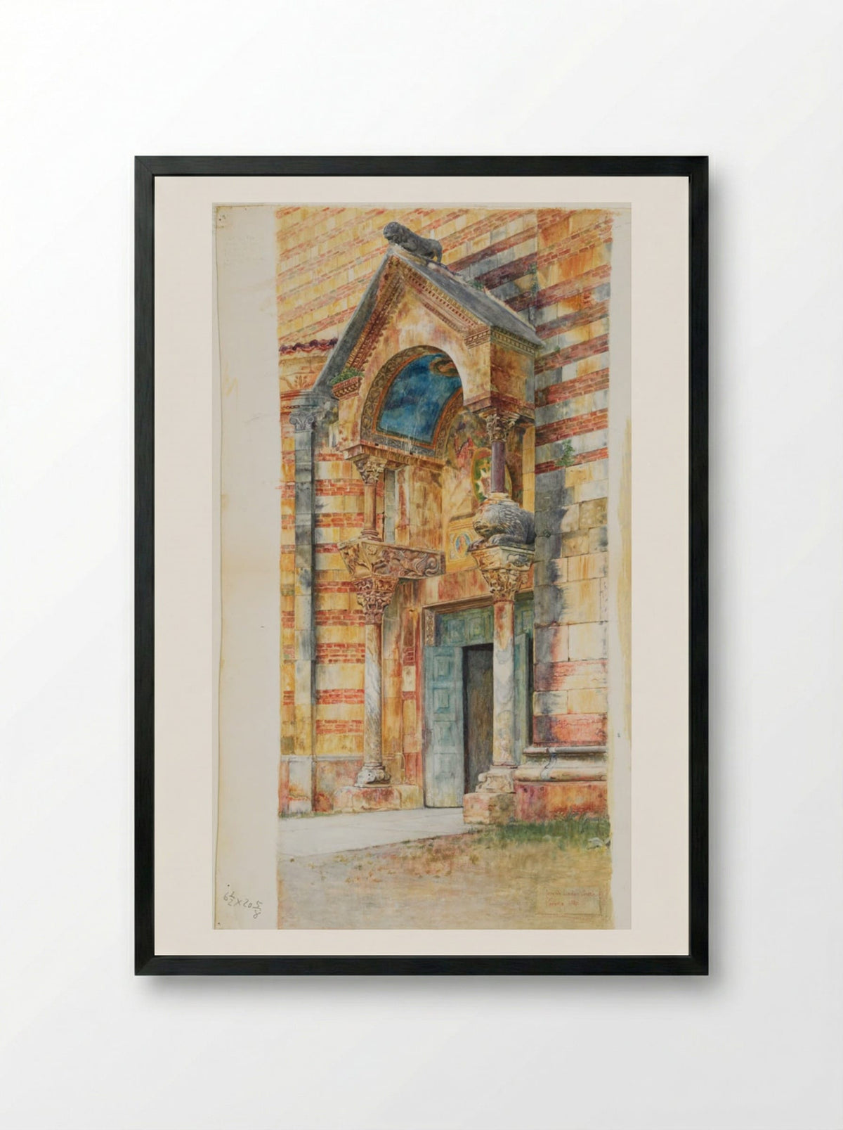 South Porch, Duomo, Verona, Italy - Joseph Lindon Smith - Framed Print Black