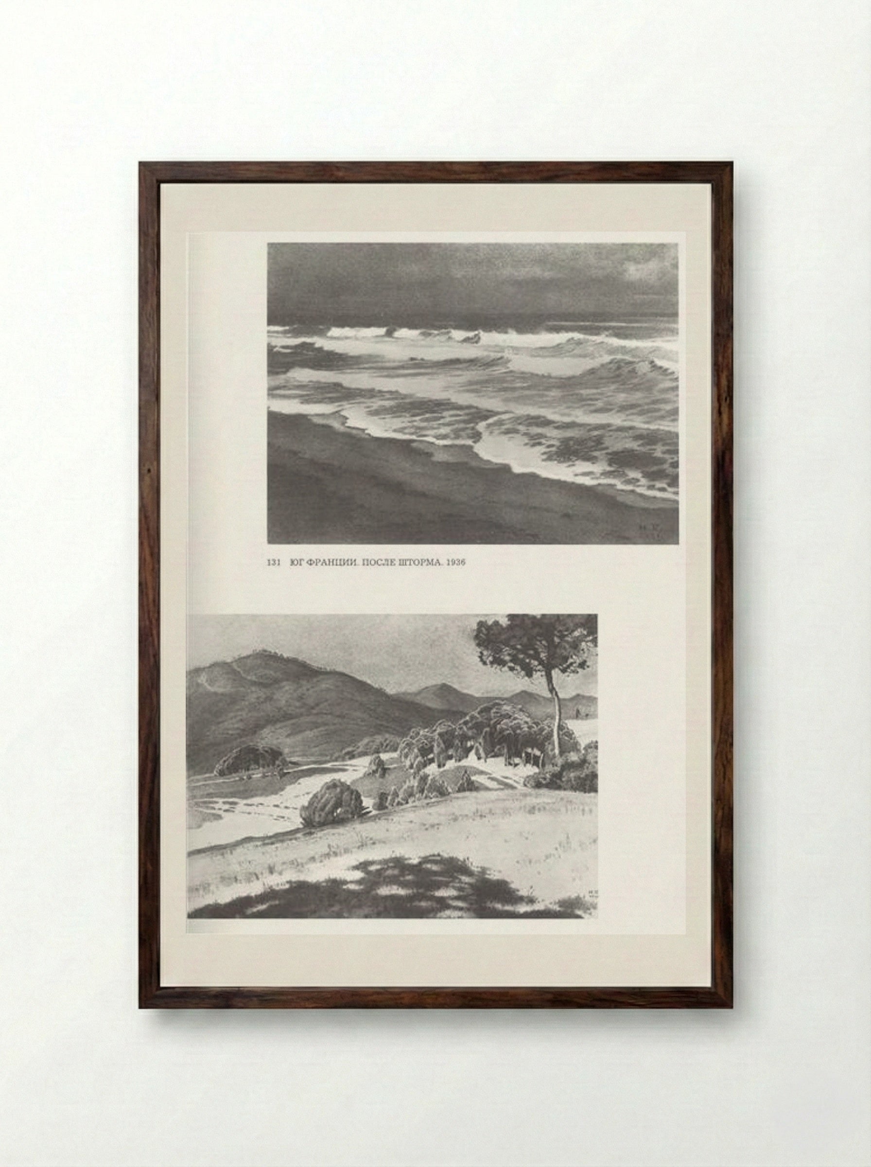 South of France. After the storm - Ivan Bilibin - Framed Print Dark Wood