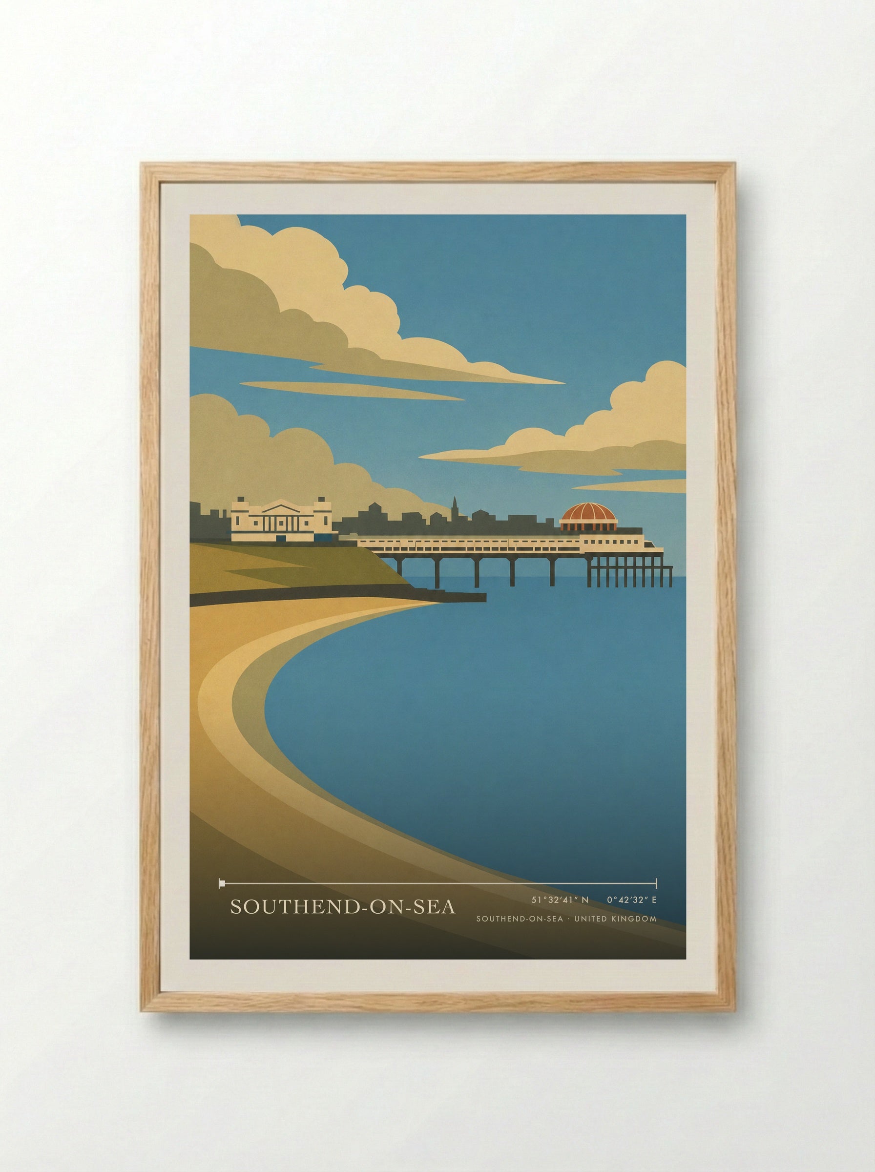 Southend-on-Sea United Kingdom Travel Poster - Framed Print Wood
