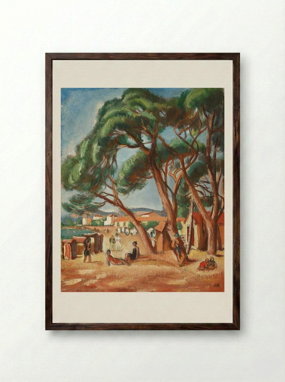 Southern France Beach - Iosif Iser - Framed Print Dark Wood