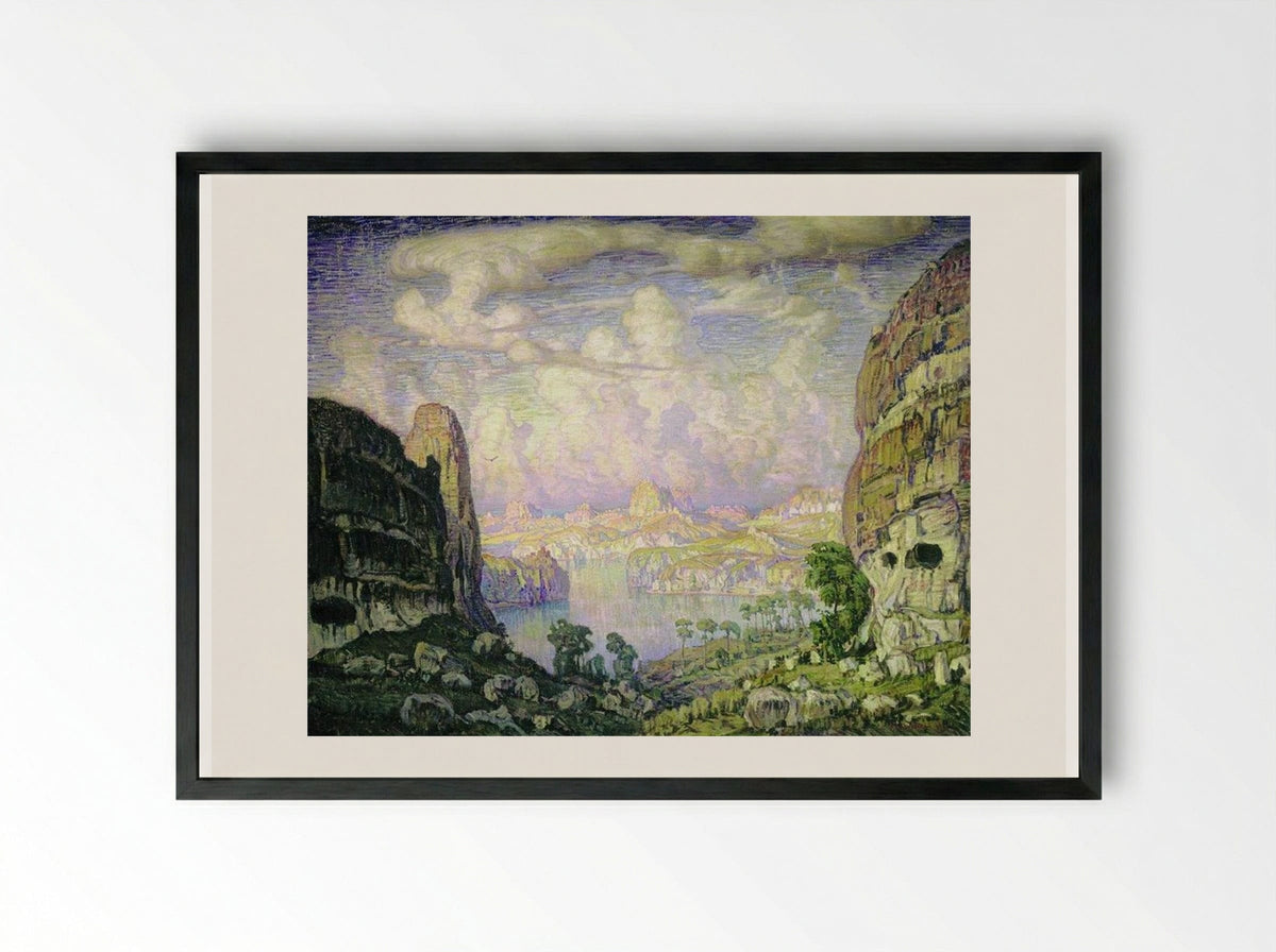 Southern Land. Cave Town - Konstantin Bogaevsky - Framed Print Black