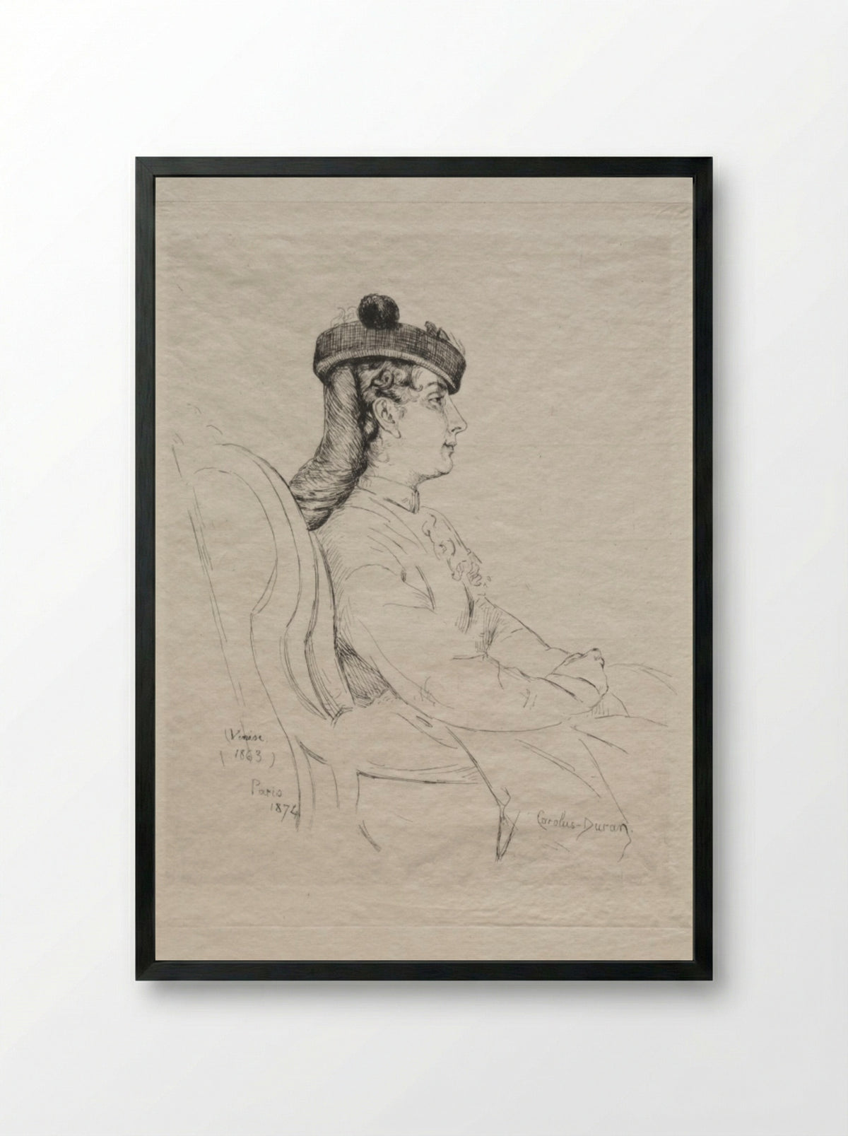 Souvenir de Voyage - Emile Auguste Carolus-Duran - Framed Print Black