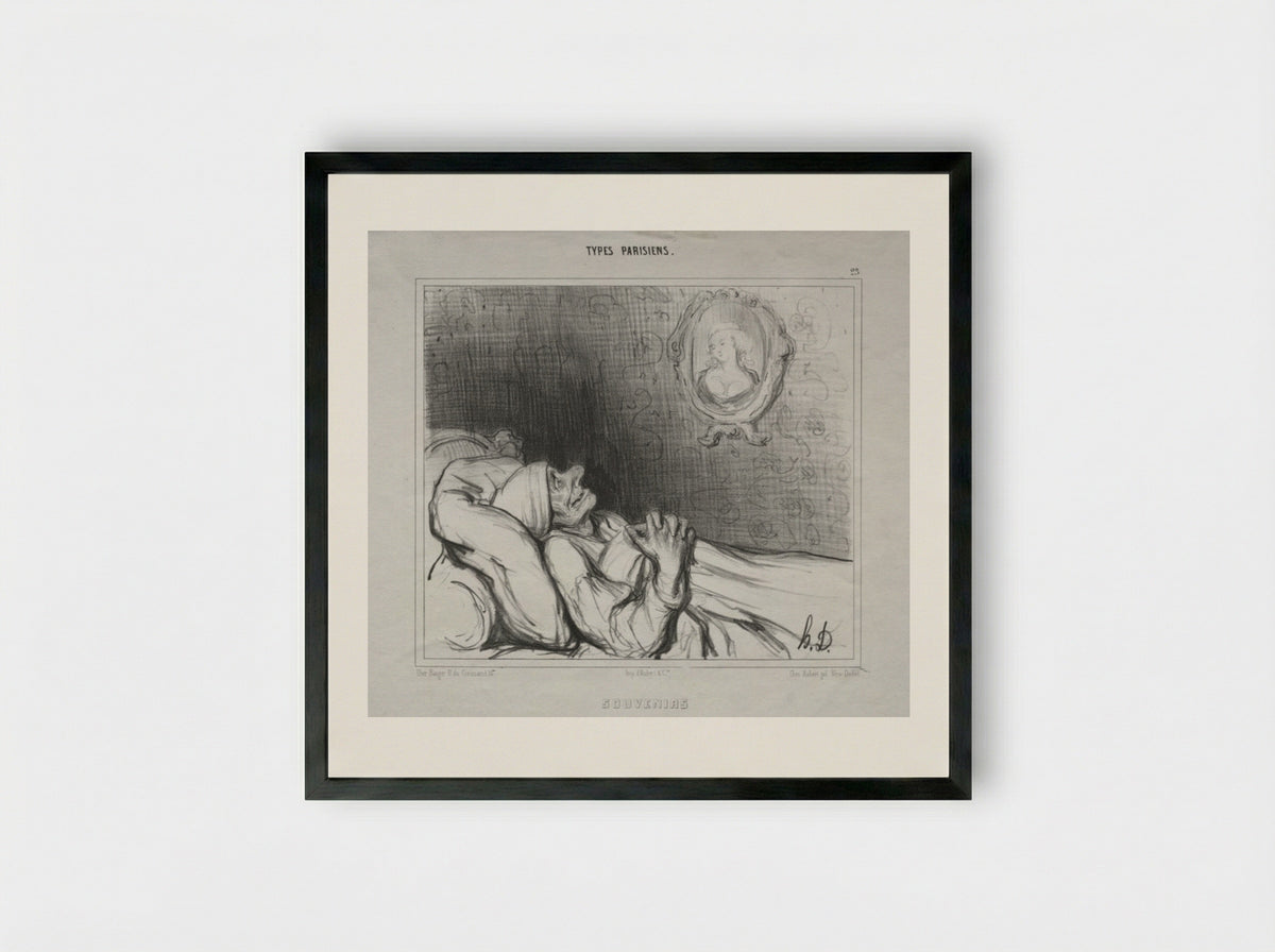 Souvenirs (Types Parisiens) - Honoré Daumier - Framed Print Black