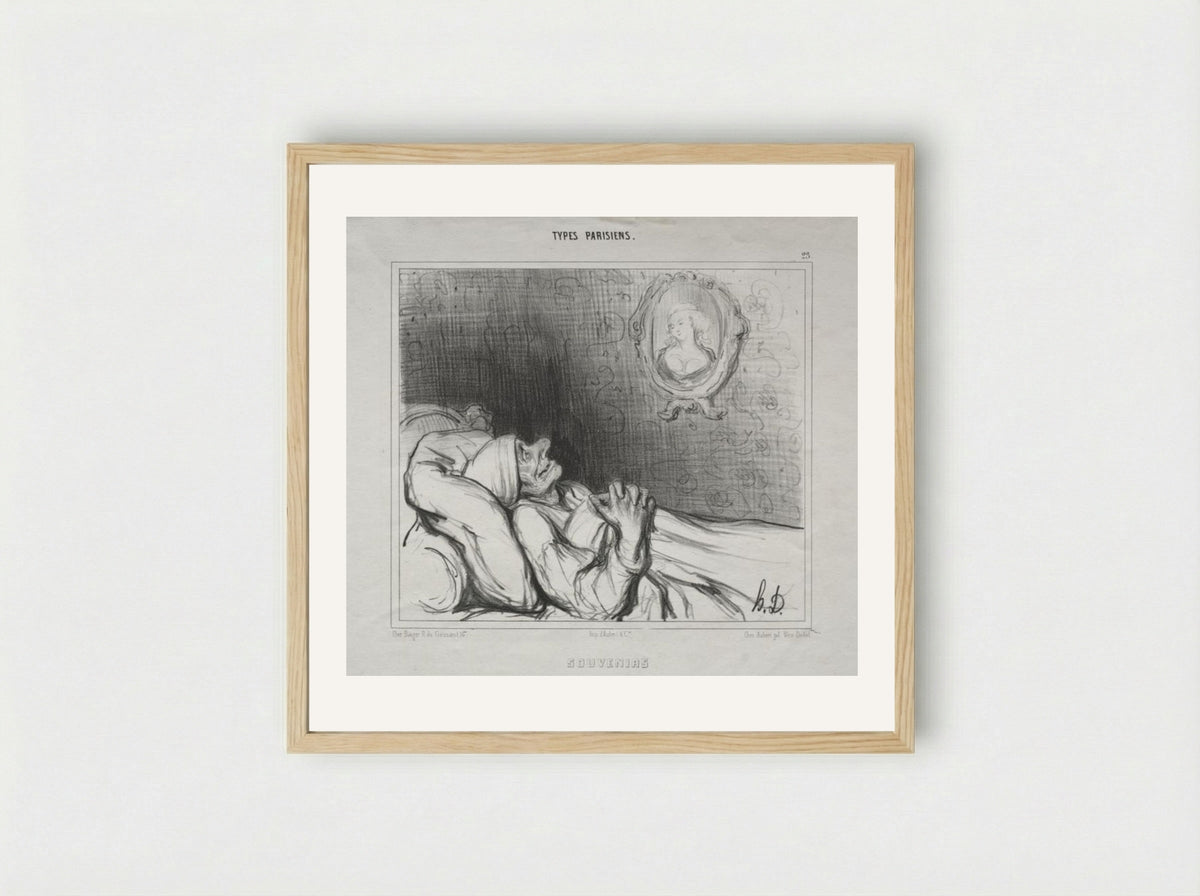 Souvenirs (Types Parisiens) - Honoré Daumier - Framed Print Wood