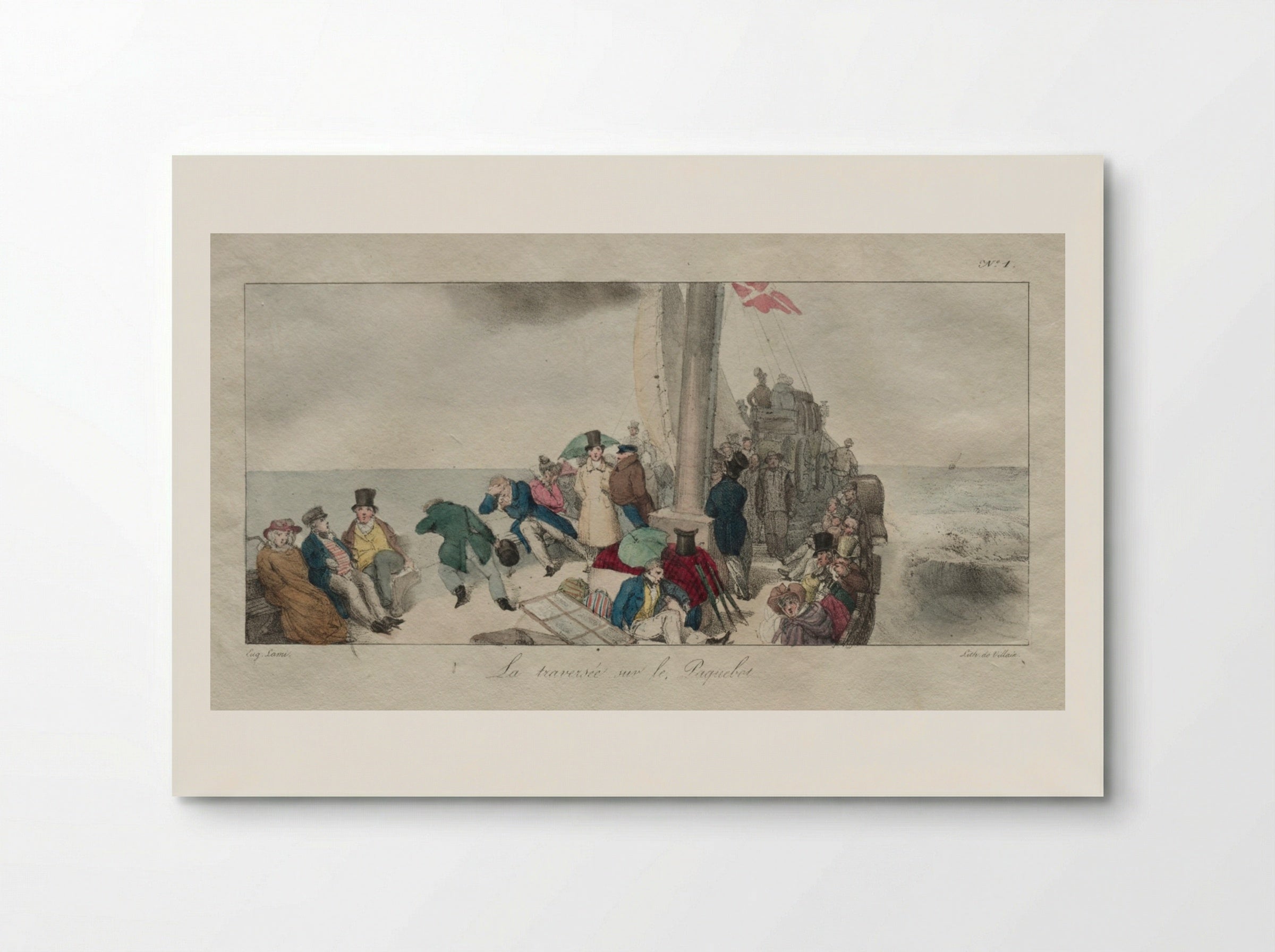 Souvenirs of London: Crossing on the Packet Boat - Eugène Louis Lami - Poster