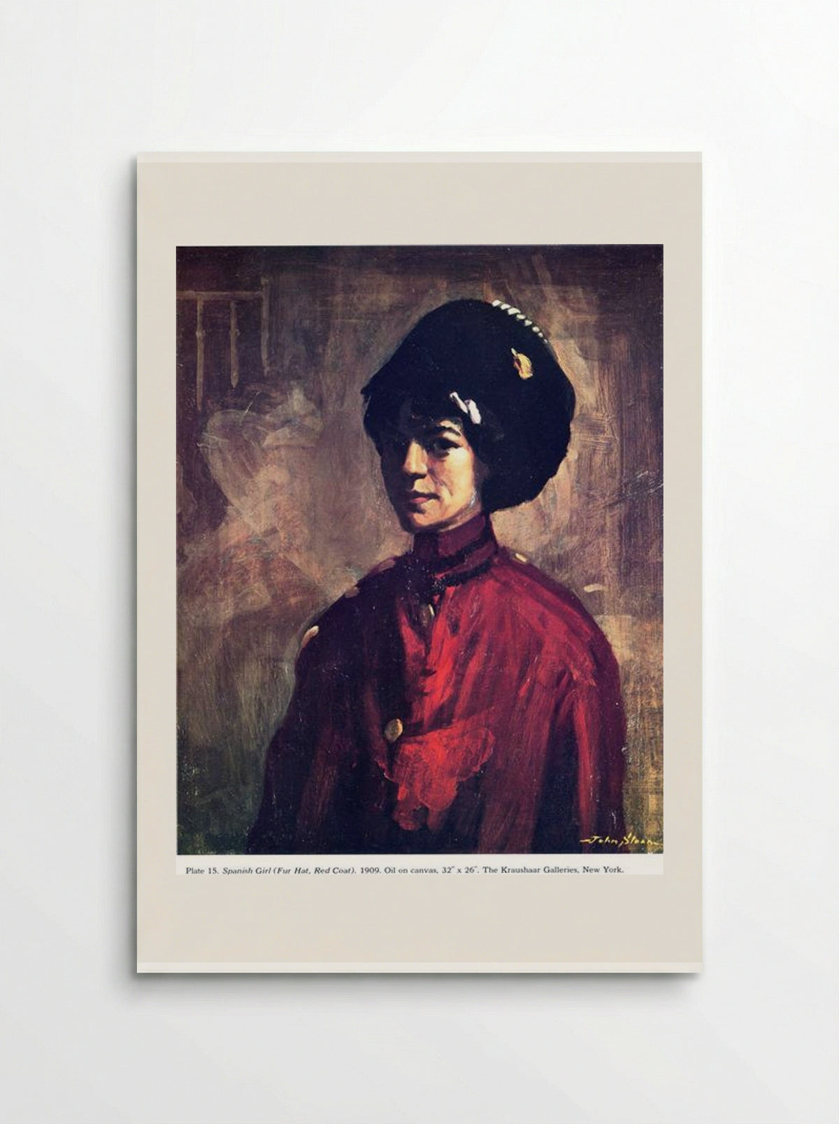 Spanish Girl (Fur Hat, Red Coat) - John French Sloan - Poster