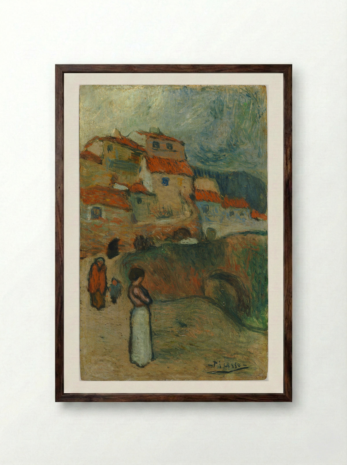 Spanish Village - Pablo Picasso - Framed Print Dark Wood